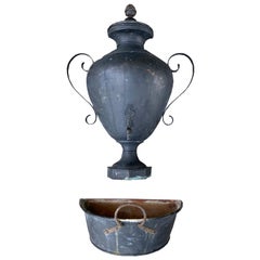 Possibly 19th-20th Century French Copper Two-Piece Lavabo