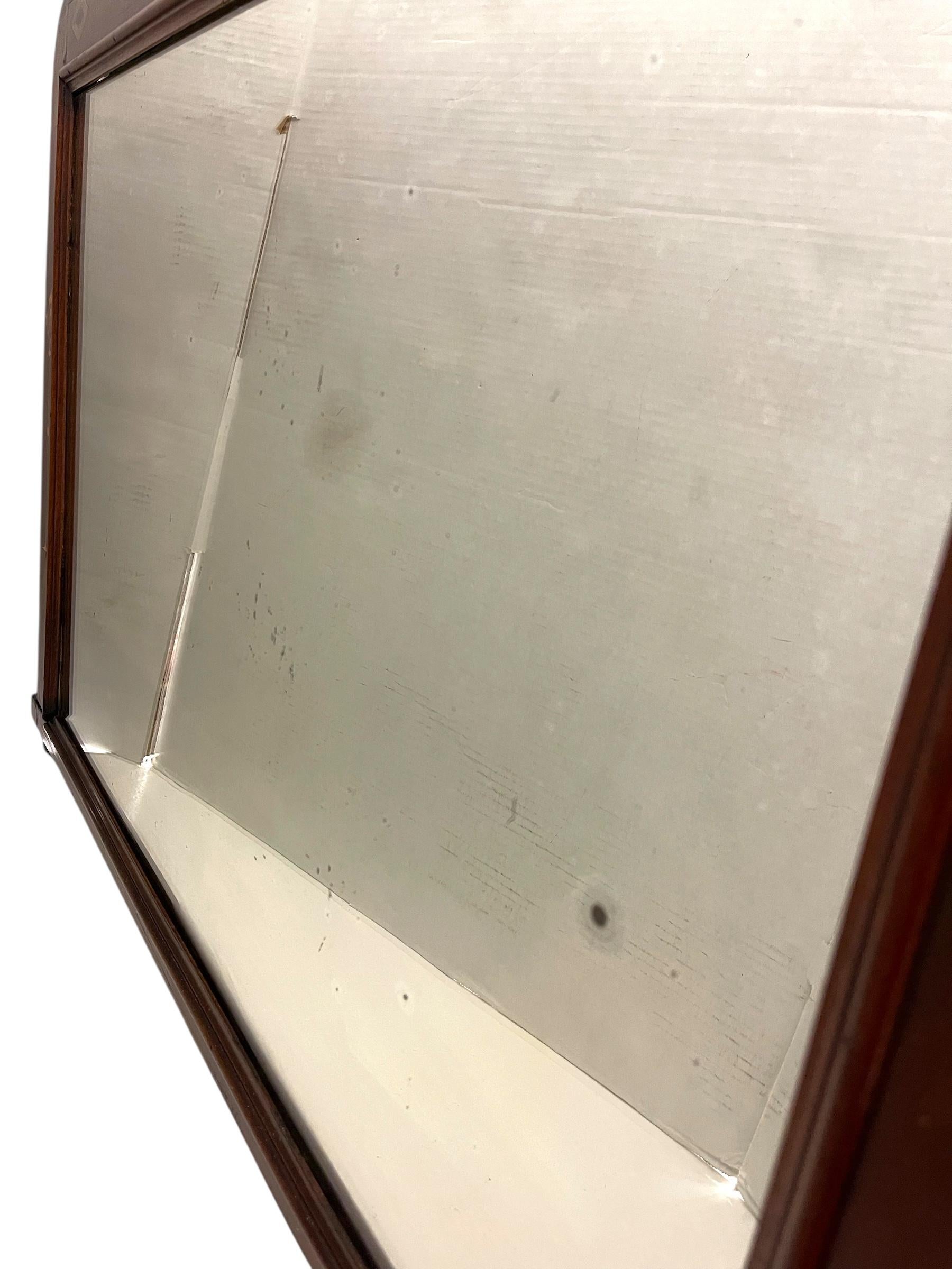 Possiblement Antique Arts and Crafts Painted Mahogany Toned Wall Mirror (miroir peint en acajou) en vente 1