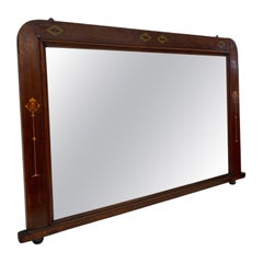 Possiblement Antique Arts and Crafts Painted Mahogany Toned Wall Mirror (miroir peint en acajou)