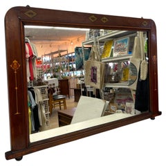 Possibly Antique Arts and Crafts Painted Mahogany Toned Wall Mirror