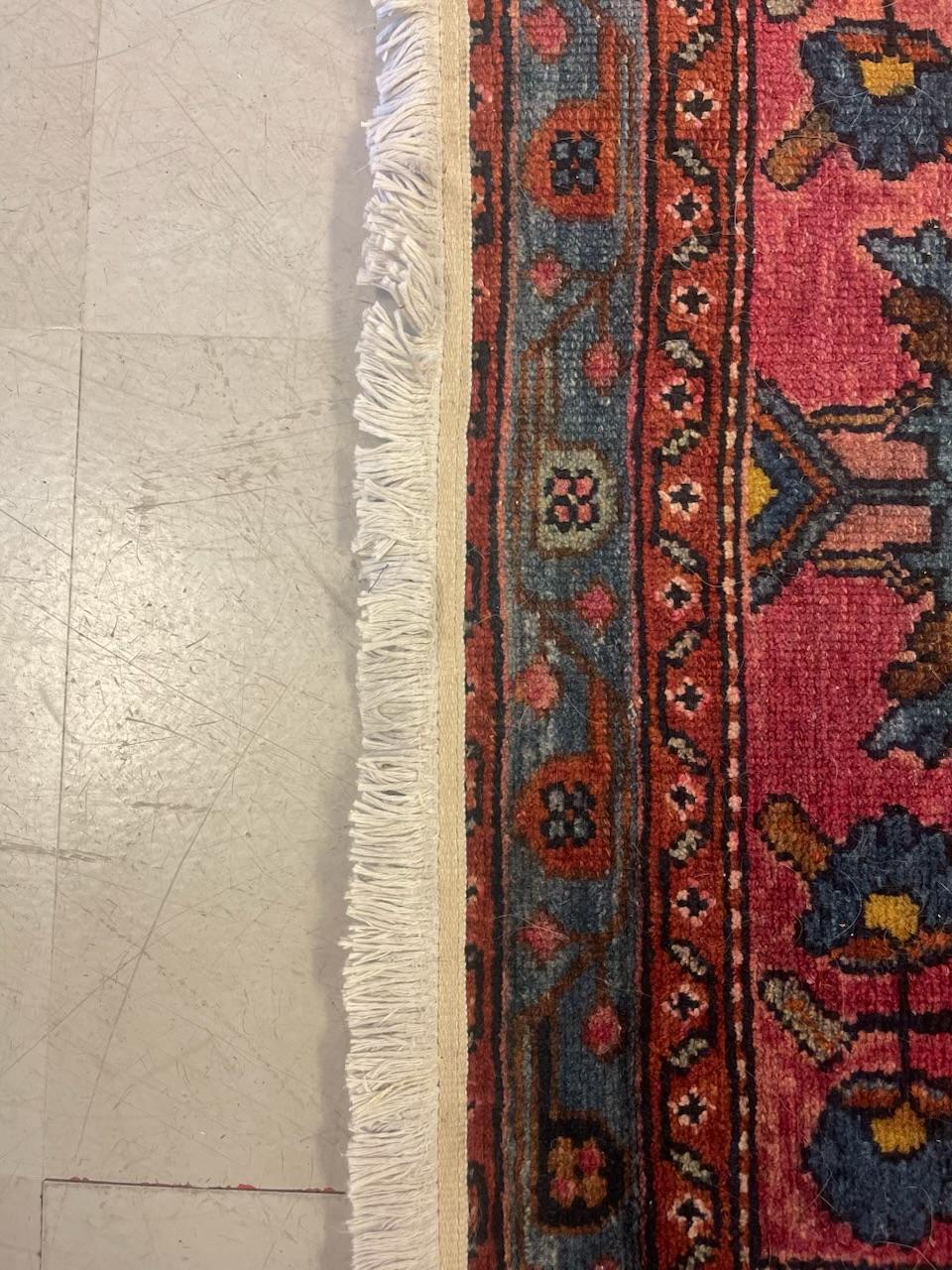 Mid-Century Modern Possiblement ancien tapis persan Hamadan, laine nouée à la main. en vente