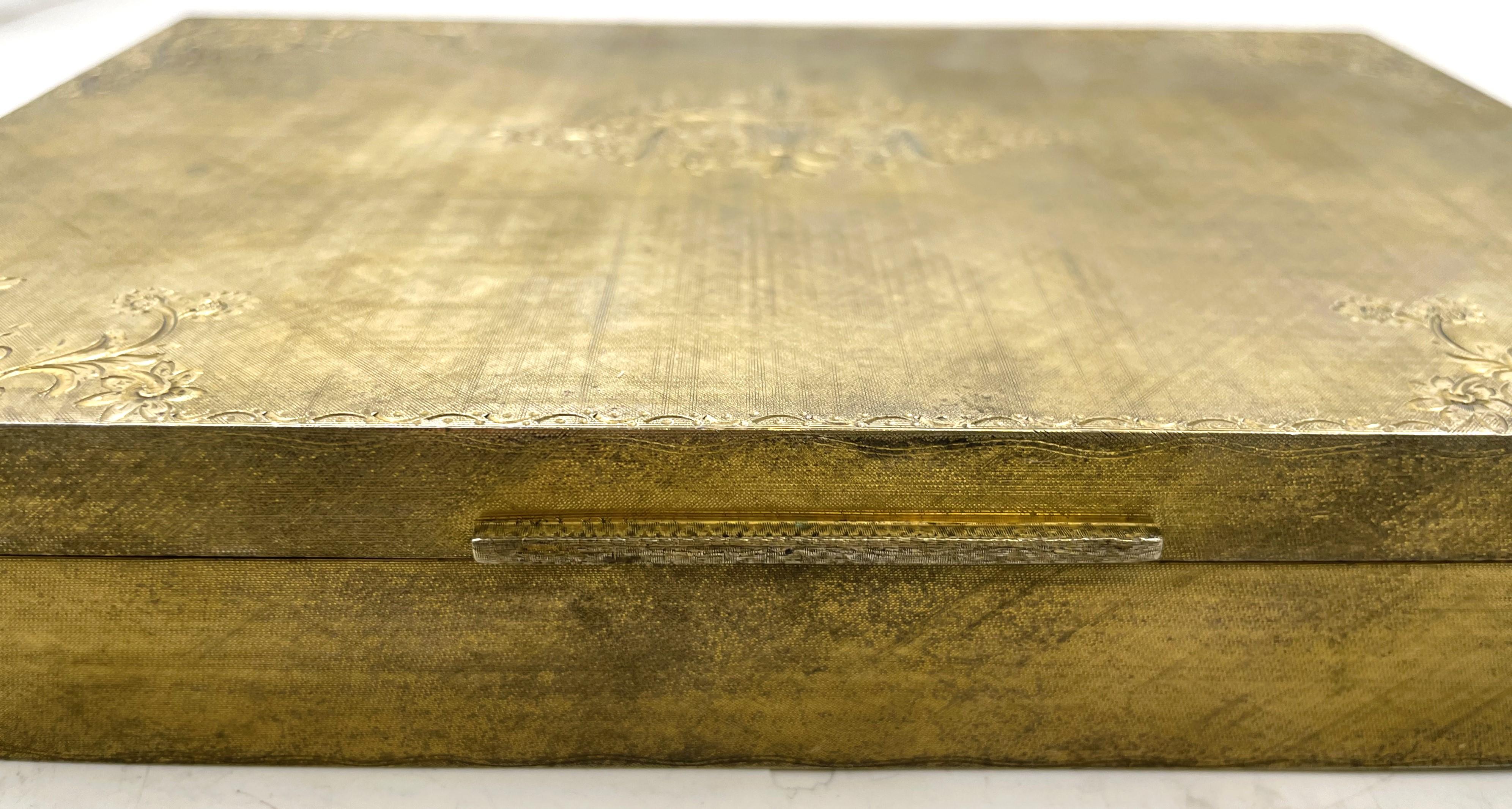 Possibly Buccellati Gilt Silver Tablebox For Sale 1