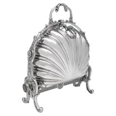 Möglicherweise einzigartige antike Sterling-Silber-Klappkeksdose von James Dixon:: 1896