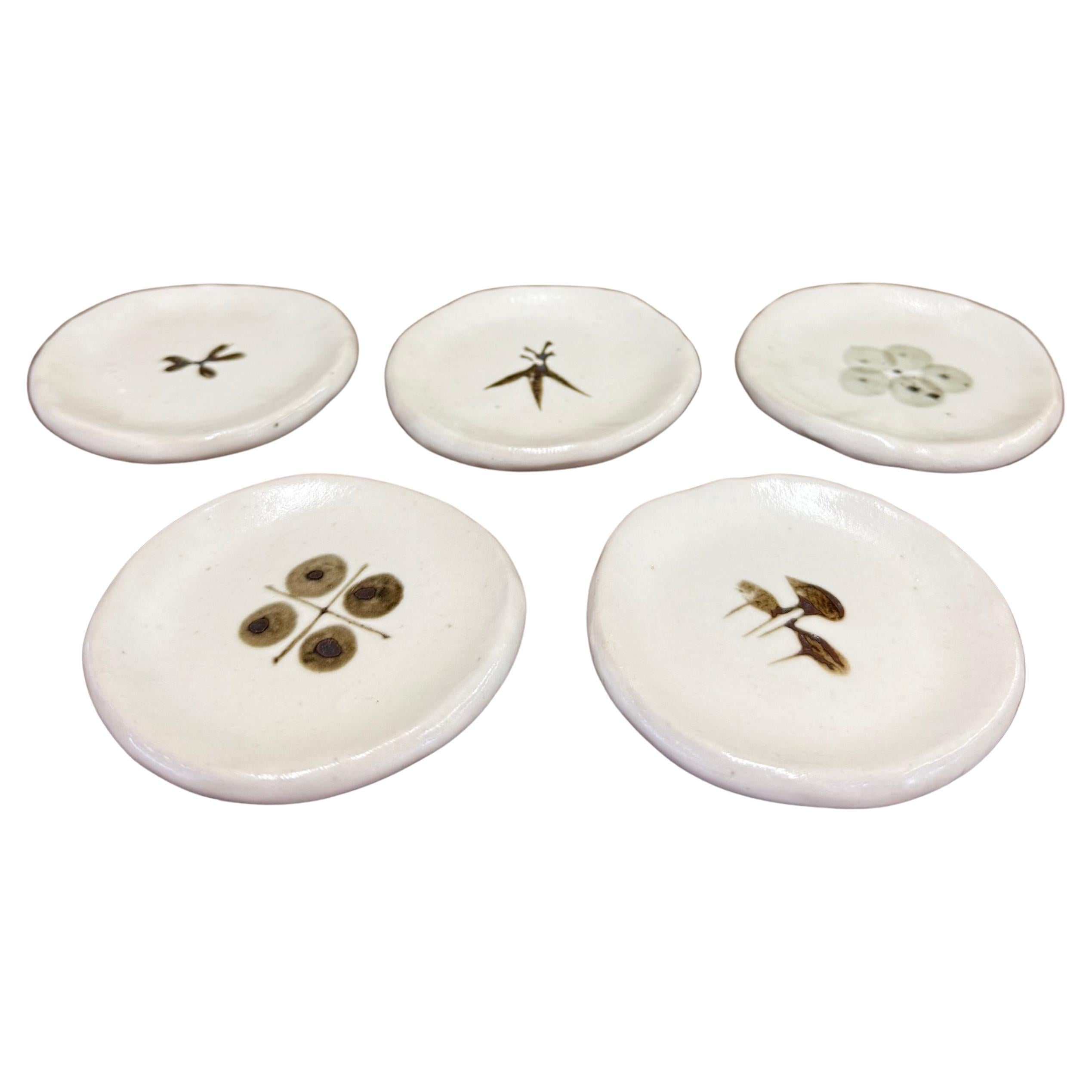 possibly vintage mid century modern style Handmade Ceramic Trinket Dishes.