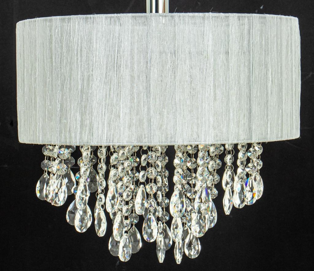 Modern Possini Silver and Crystal Chandelier For Sale