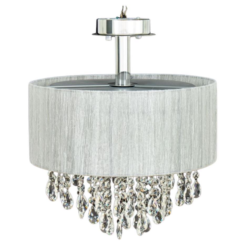 Possini Silver and Crystal Chandelier For Sale