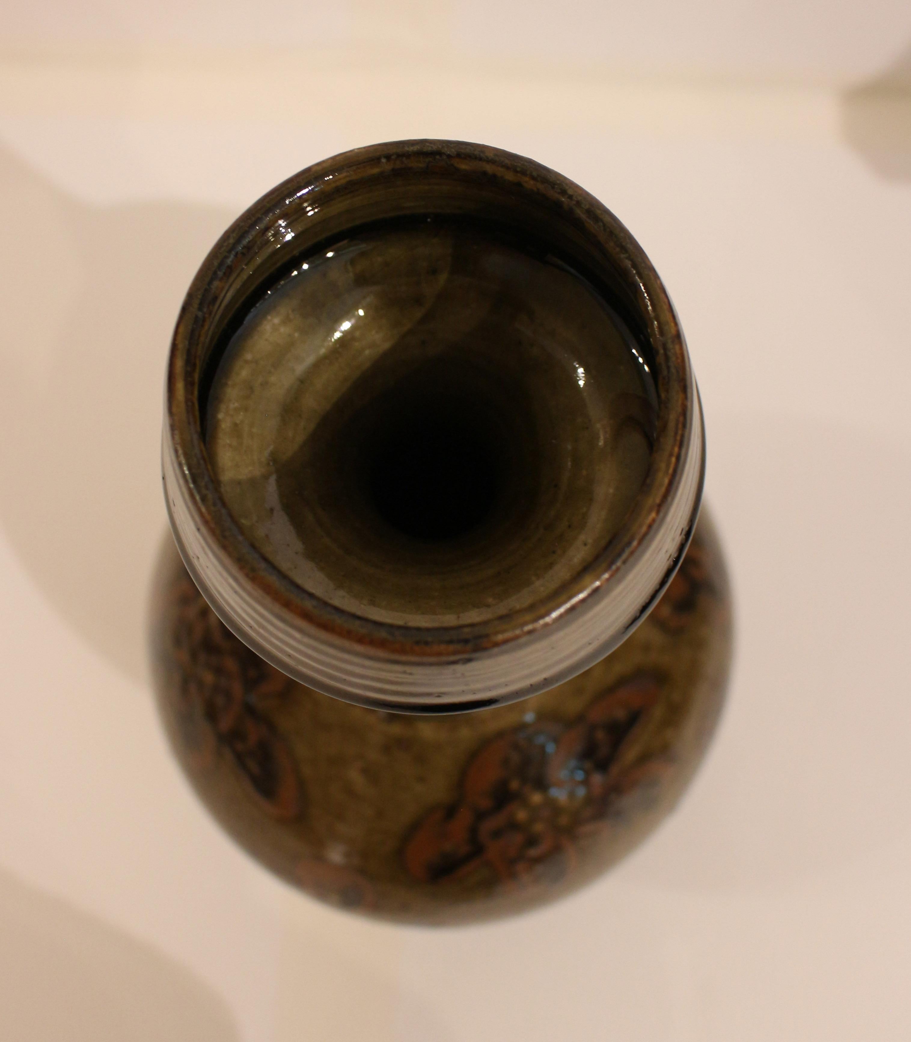 Post-1995 Long Neck Pottery Vase by Mark Hewitt In Good Condition For Sale In Chapel Hill, NC
