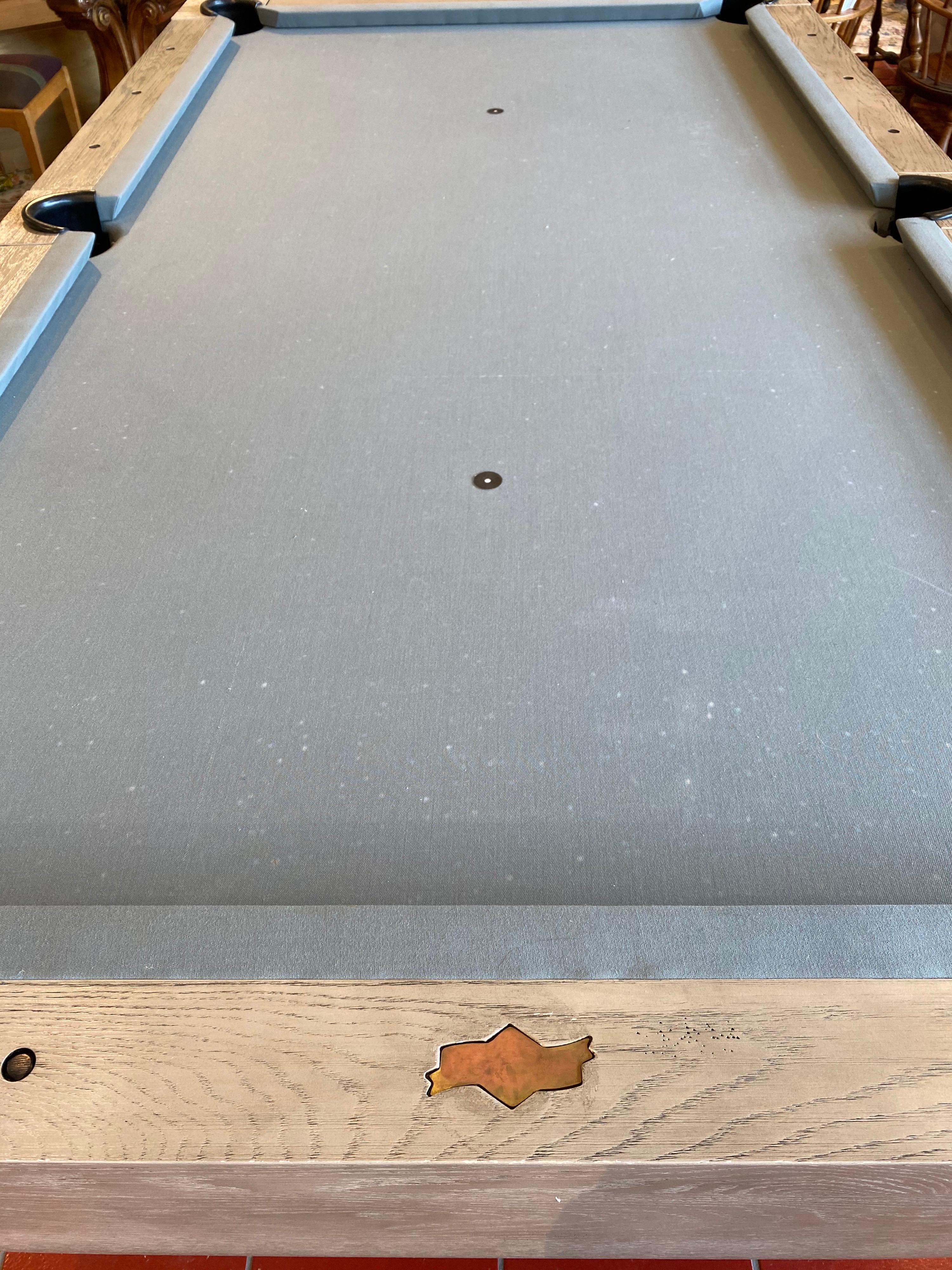 Post and Beam Design Weathered Finish Pool Table In Good Condition In Bridgehampton, NY