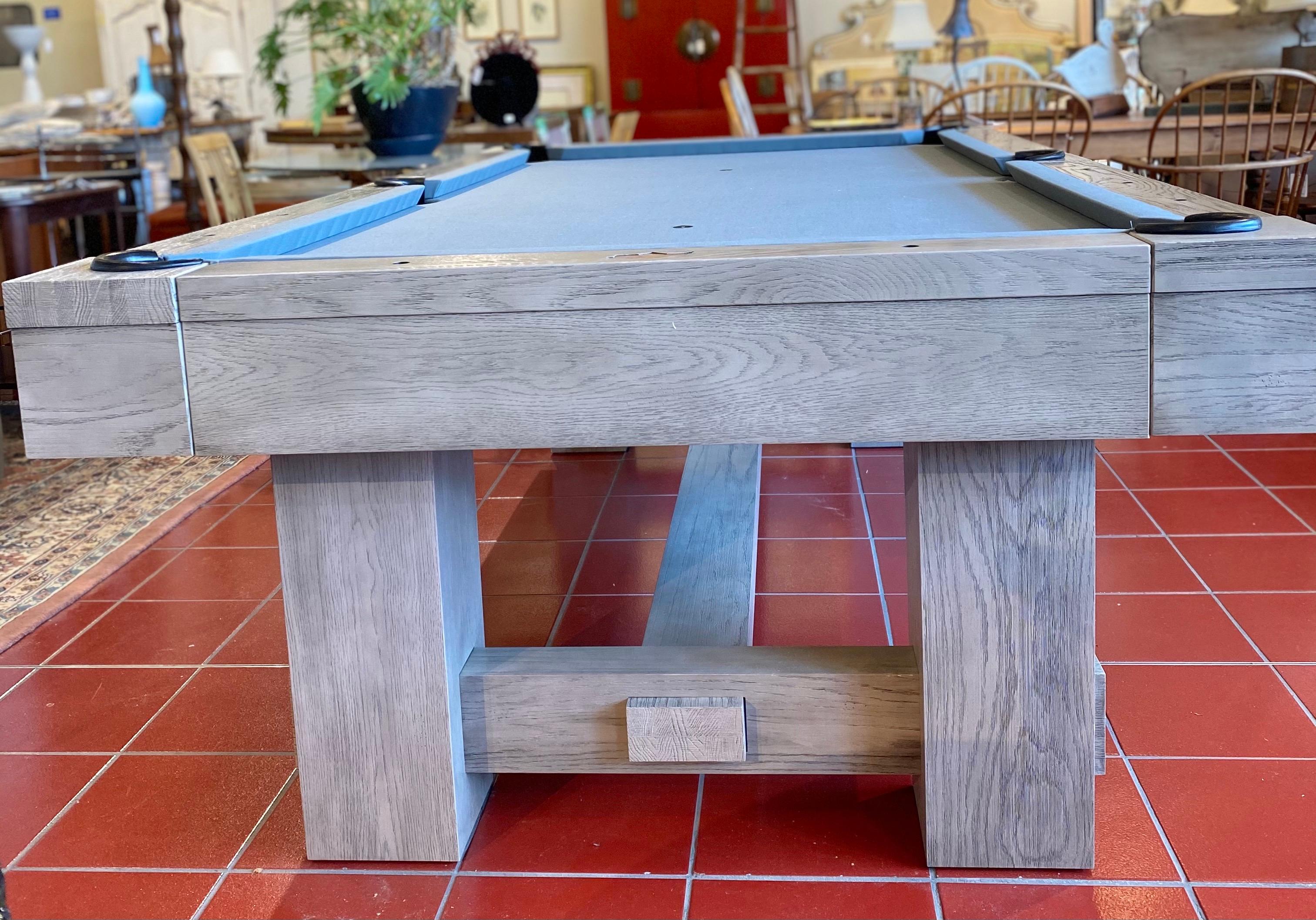 Wood Post and Beam Design Weathered Finish Pool Table