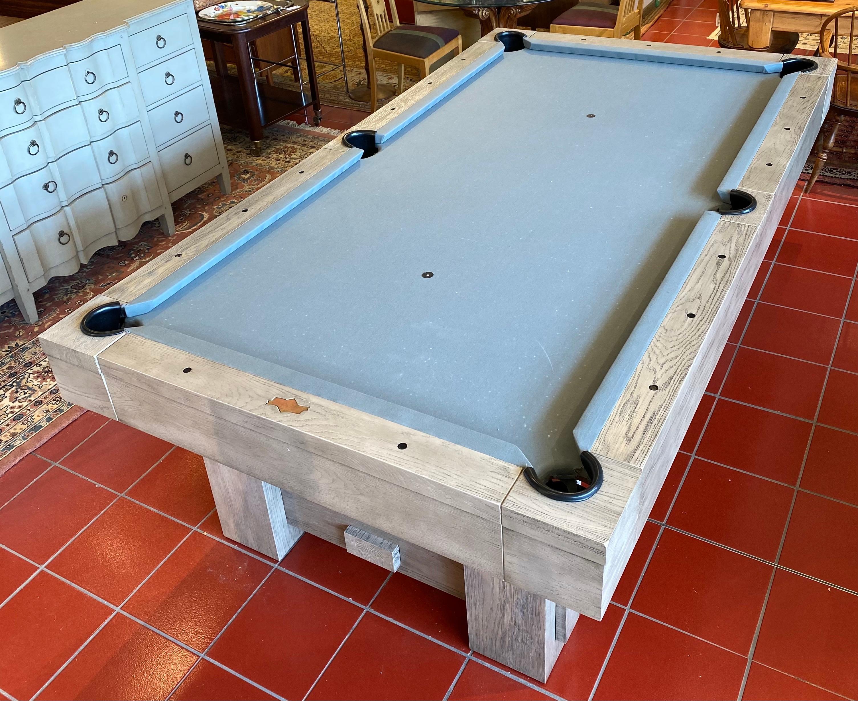 Post and Beam Design Weathered Finish Pool Table 1