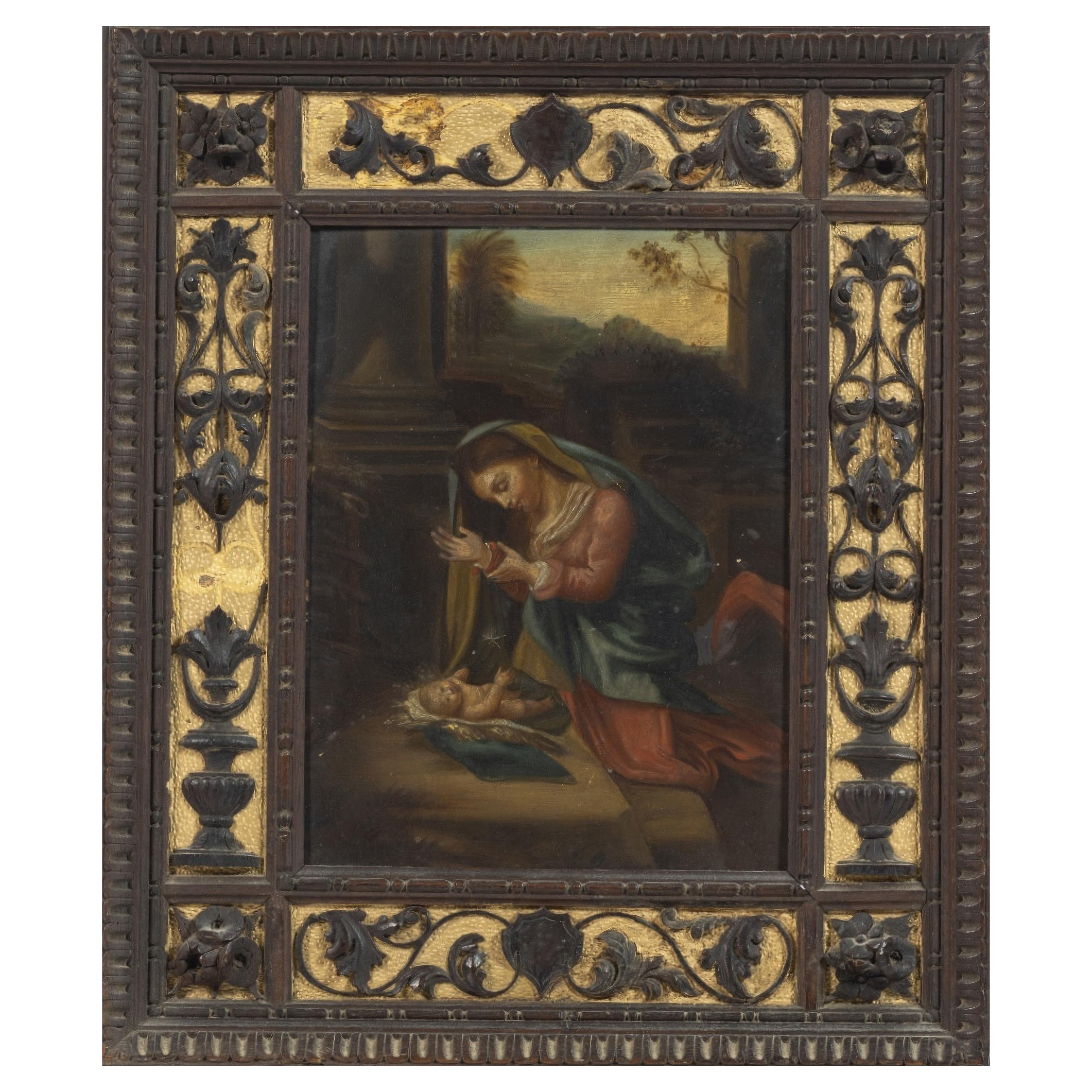 Post Antonio Allegri di Correggio (1489-1534) "Adoration of the Child" 17th Cent