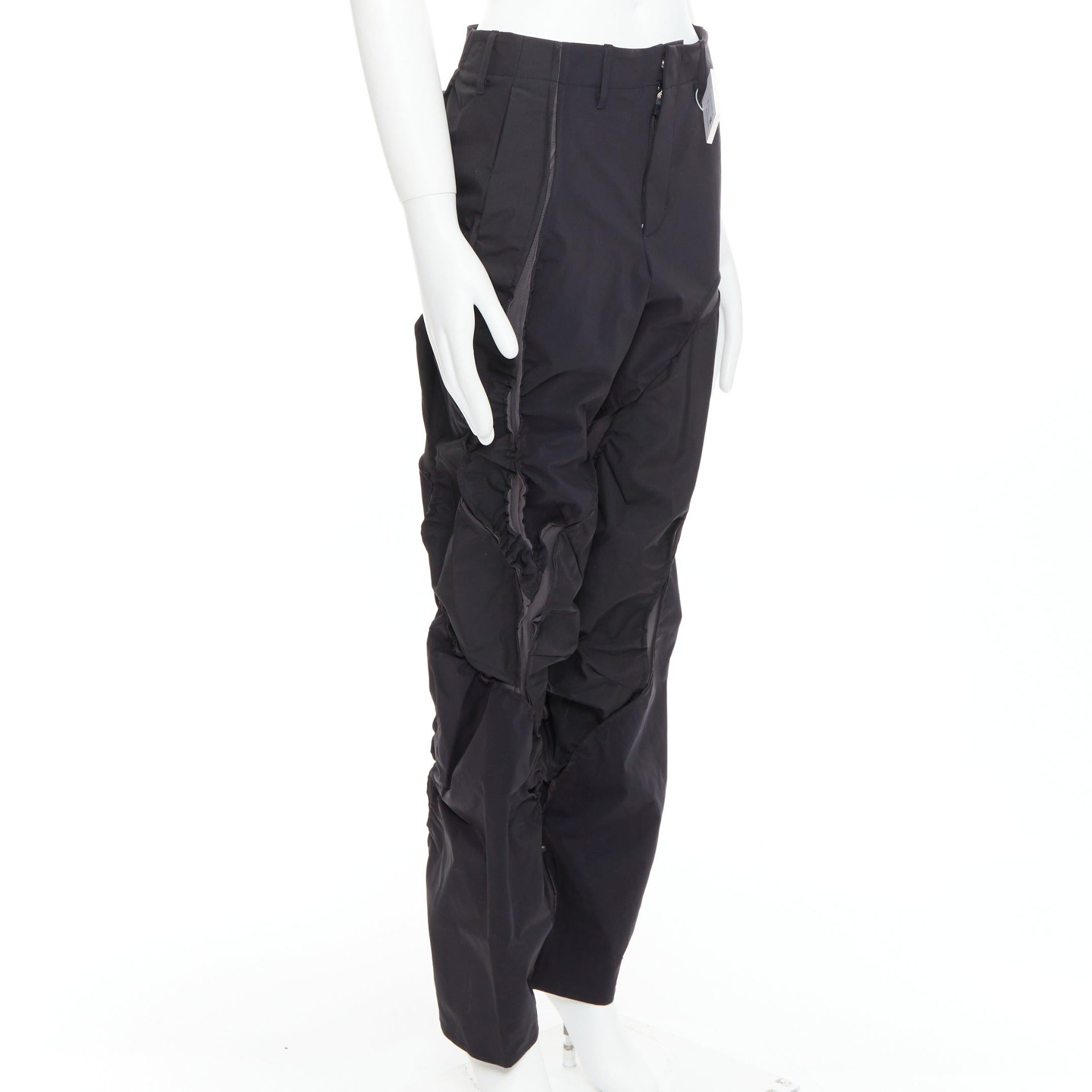 Black POST ARCHIVE FACTION 6.0 Technical Left black deconstructed pants S For Sale