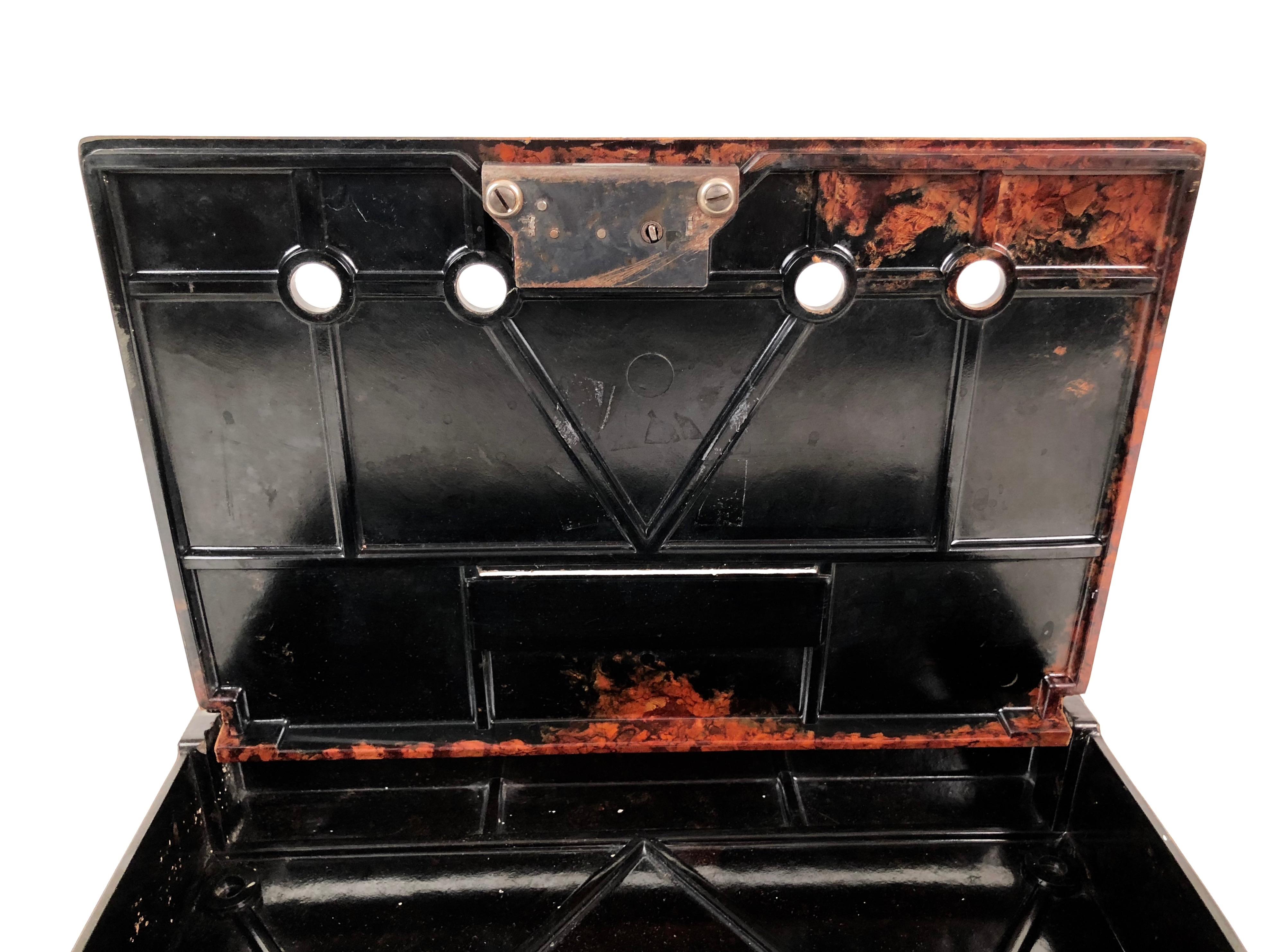 Mid-20th Century Post Box, from the 1930s, Bakelite, Dark Brown with Mottled Color Door