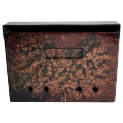 Used Post Box, from the 1930s, Bakelite, Dark Brown with Mottled Color Door