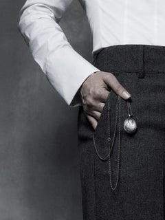 "Post Festum" Rock Crystal, Silver & Platinum Skull Necklace by Heidi Vornan