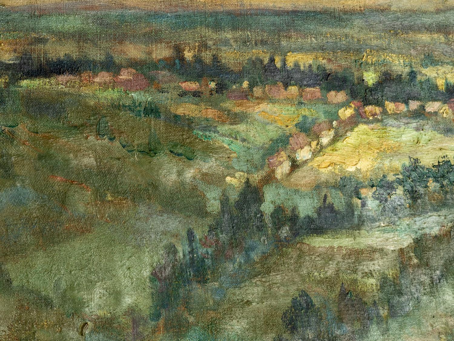 Peinture de paysage française post-impressionniste de Pierre Demet, années 1940 en vente 3