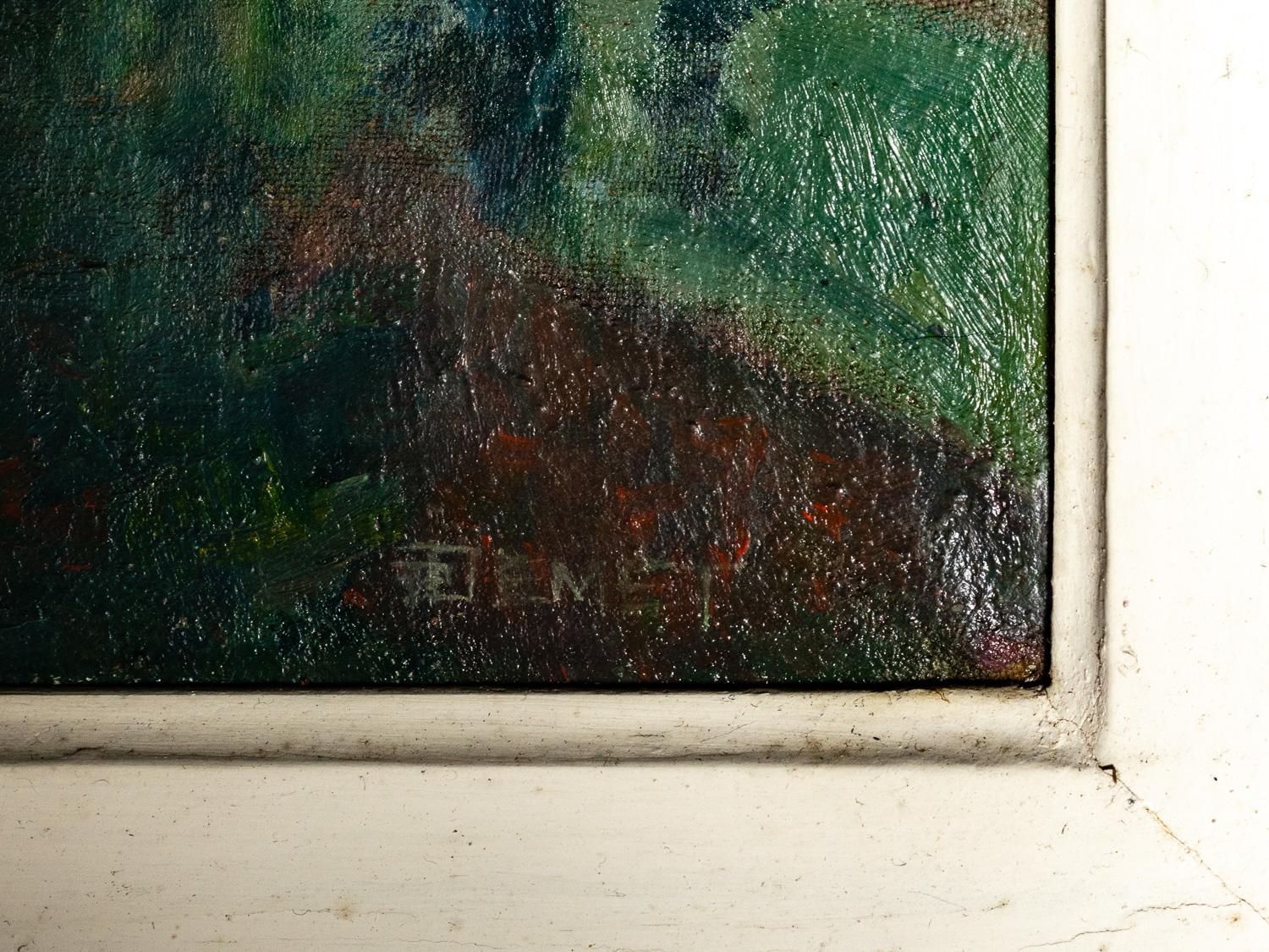 Peinture de paysage française post-impressionniste de Pierre Demet, années 1940 en vente 4