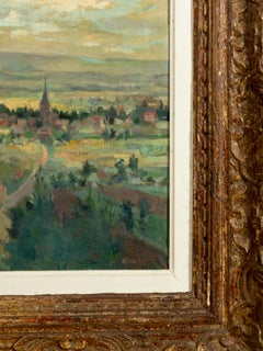 Post-Impressionism French Landscape Painting, Pierre Demet, 1940s, Ornate Frame