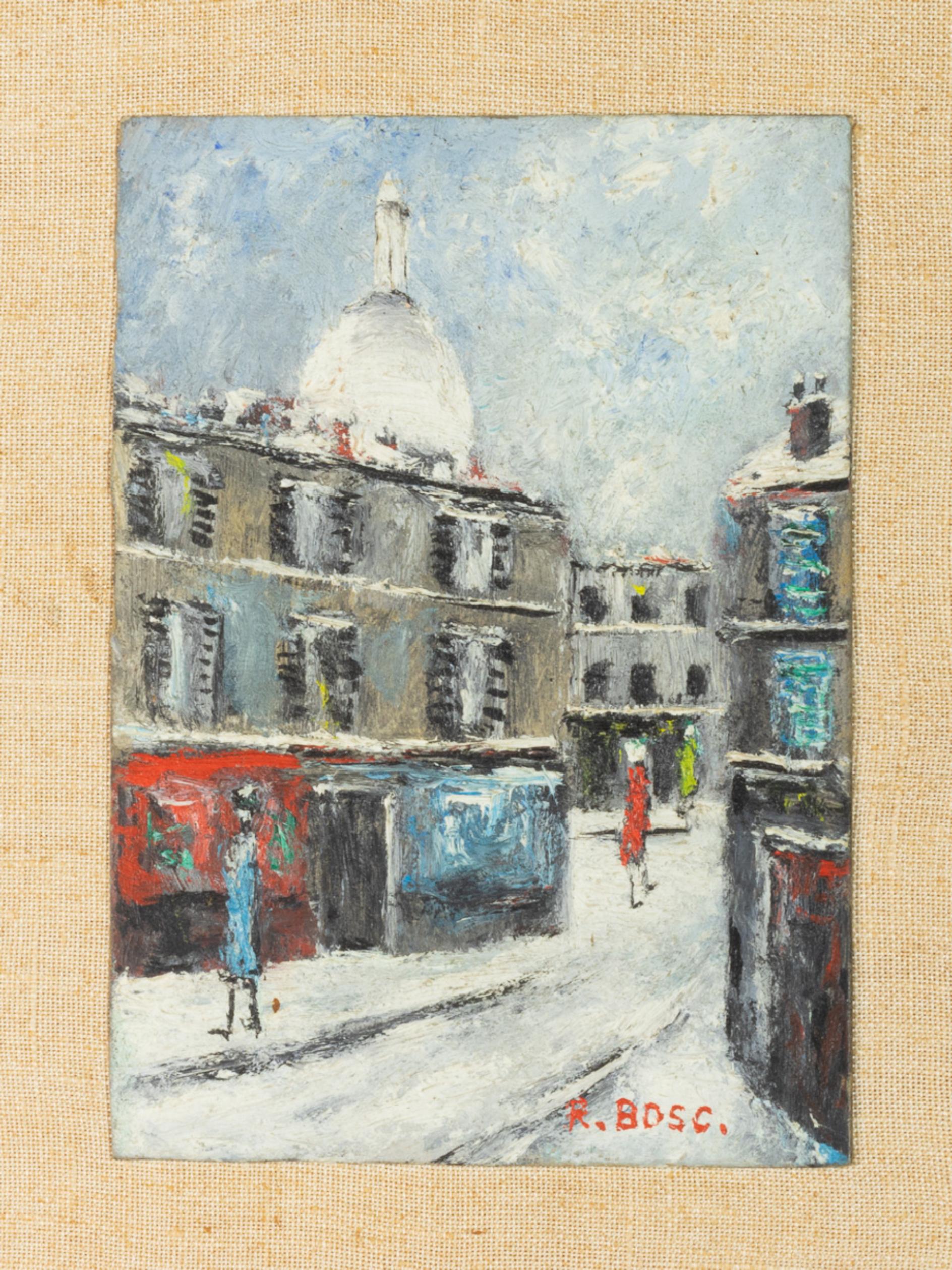 Oiled Post-Impressionism French Painting, Paris By «R Bosc», 20th Century  For Sale