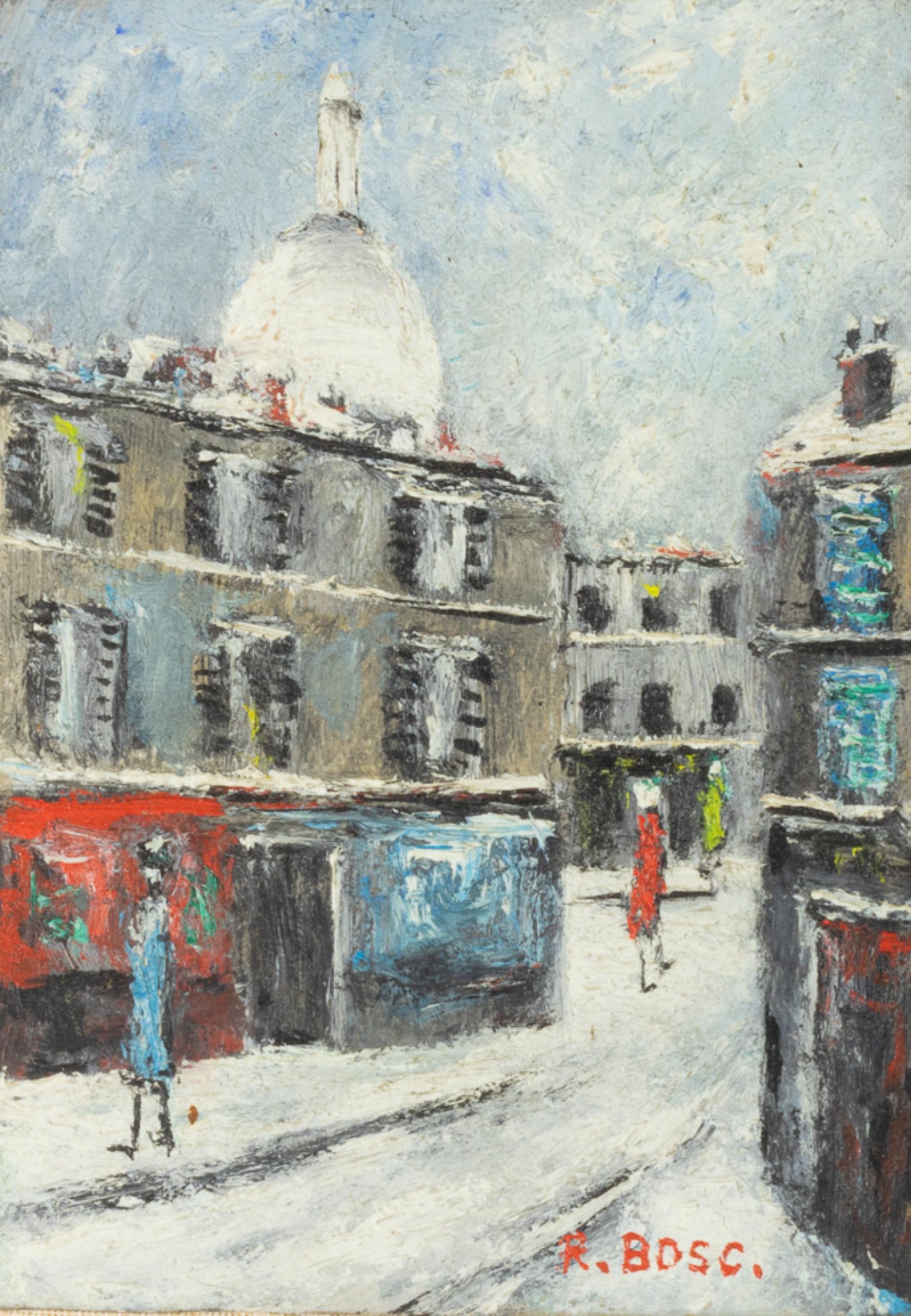 Post-Impressionism French Painting, Paris By «R Bosc», 20th Century  In Good Condition For Sale In Lisbon, PT
