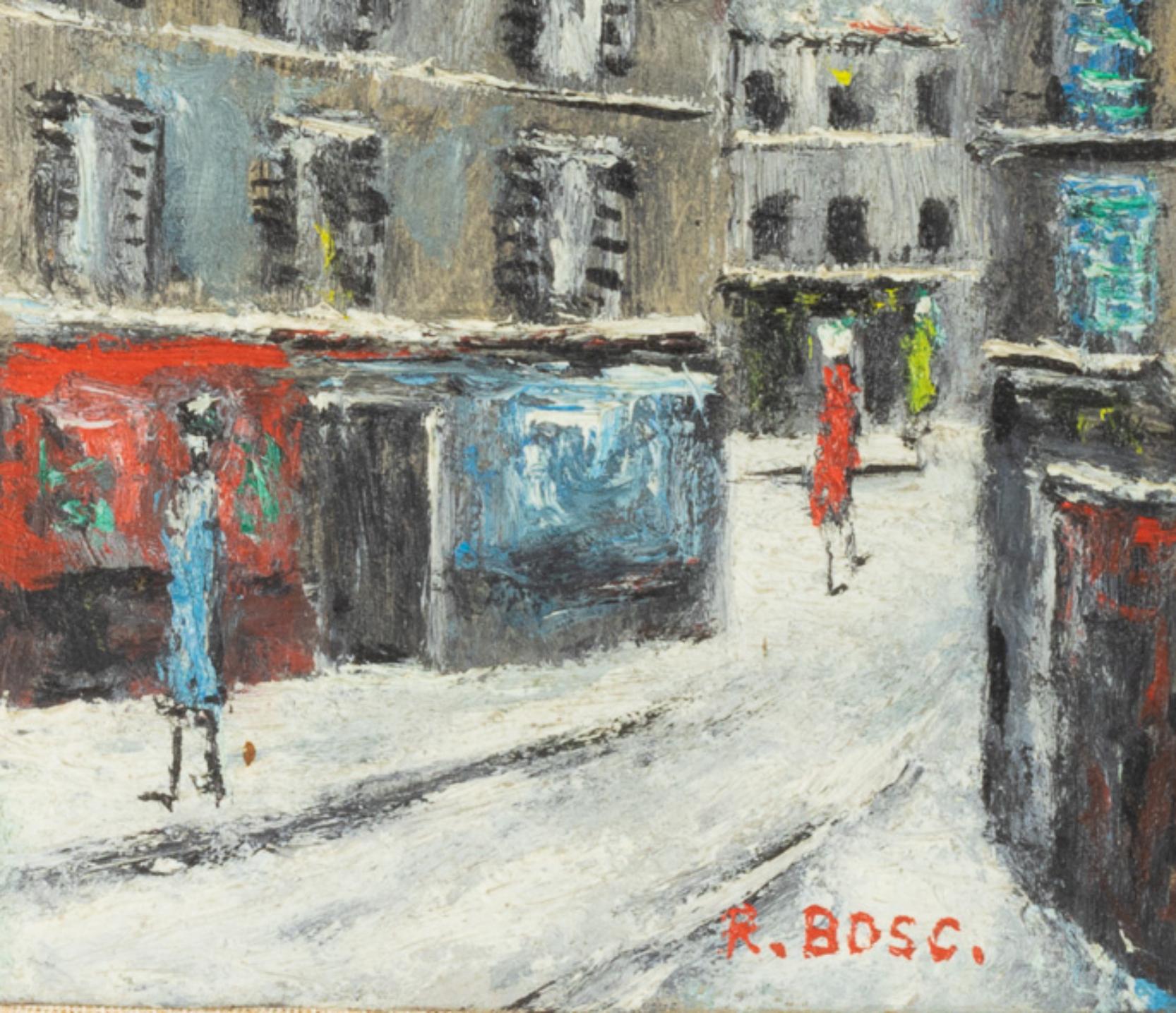 Wood Post-Impressionism French Painting, Paris By «R Bosc», 20th Century  For Sale