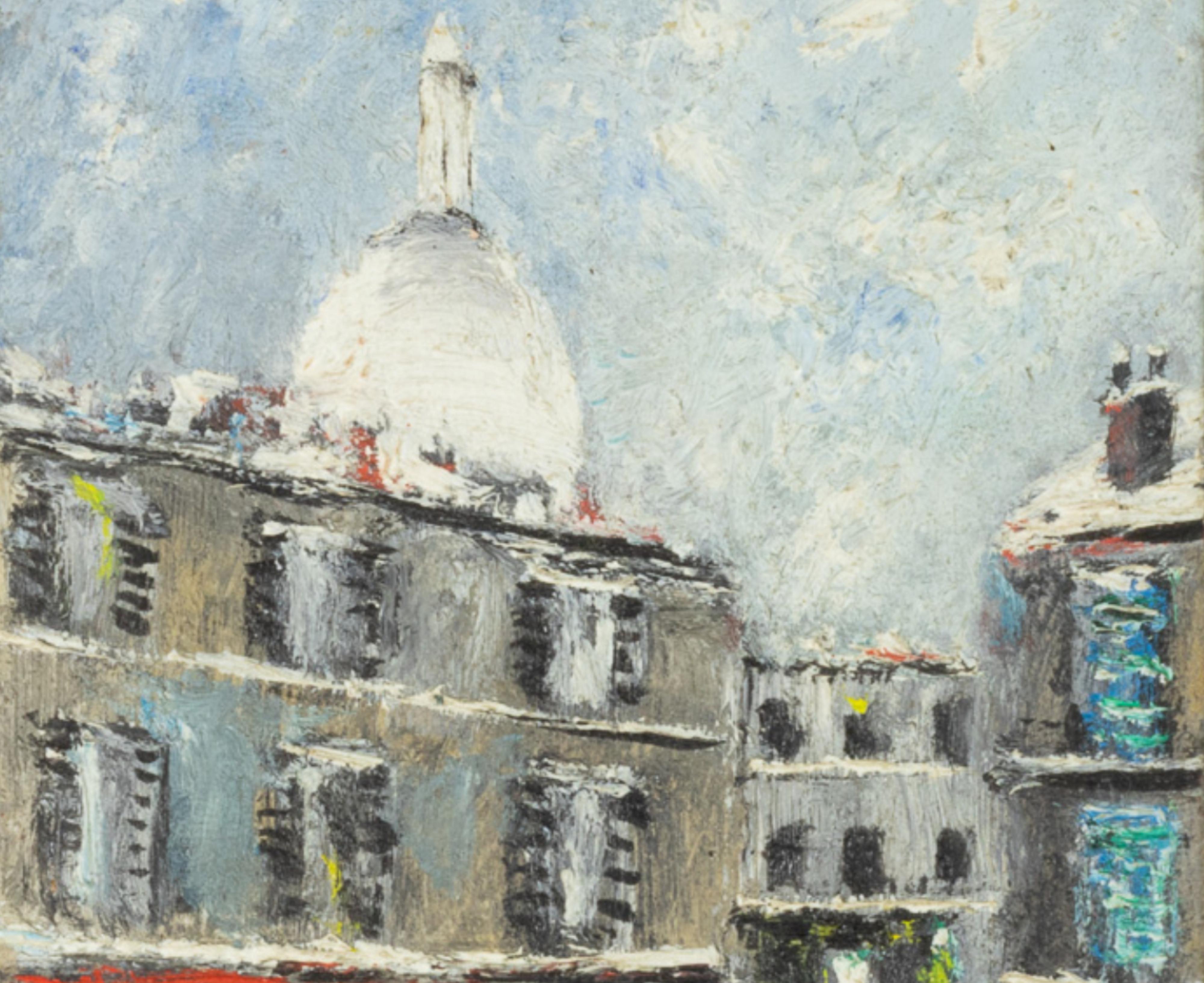 Post-Impressionism French Painting, Paris By «R Bosc», 20th Century  For Sale 4