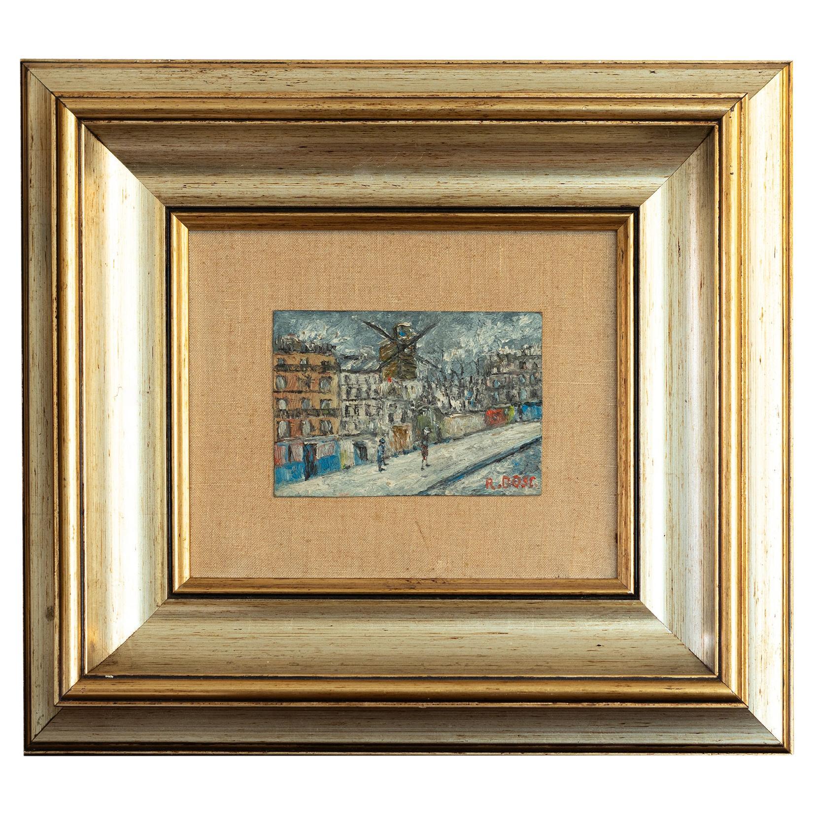 Post Impressionism French Painting, Paris Sacre Coeur By «R Bosc», 20th Century For Sale