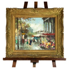 Vintage Post Impressionism Paris Painting by François Claver, 20th Century