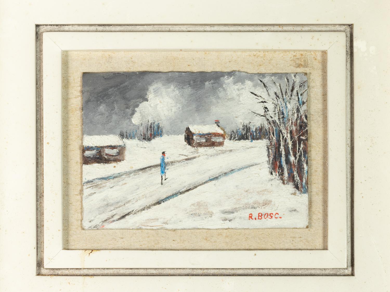 Post-Impressionism Winter Scene, Bois de Vincennes by R. Bosc, 1900s Belle Époque en venta