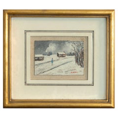 Post-Impressionism Winter Scene, Bois de Vincennes by R. Bosc, 1900s
