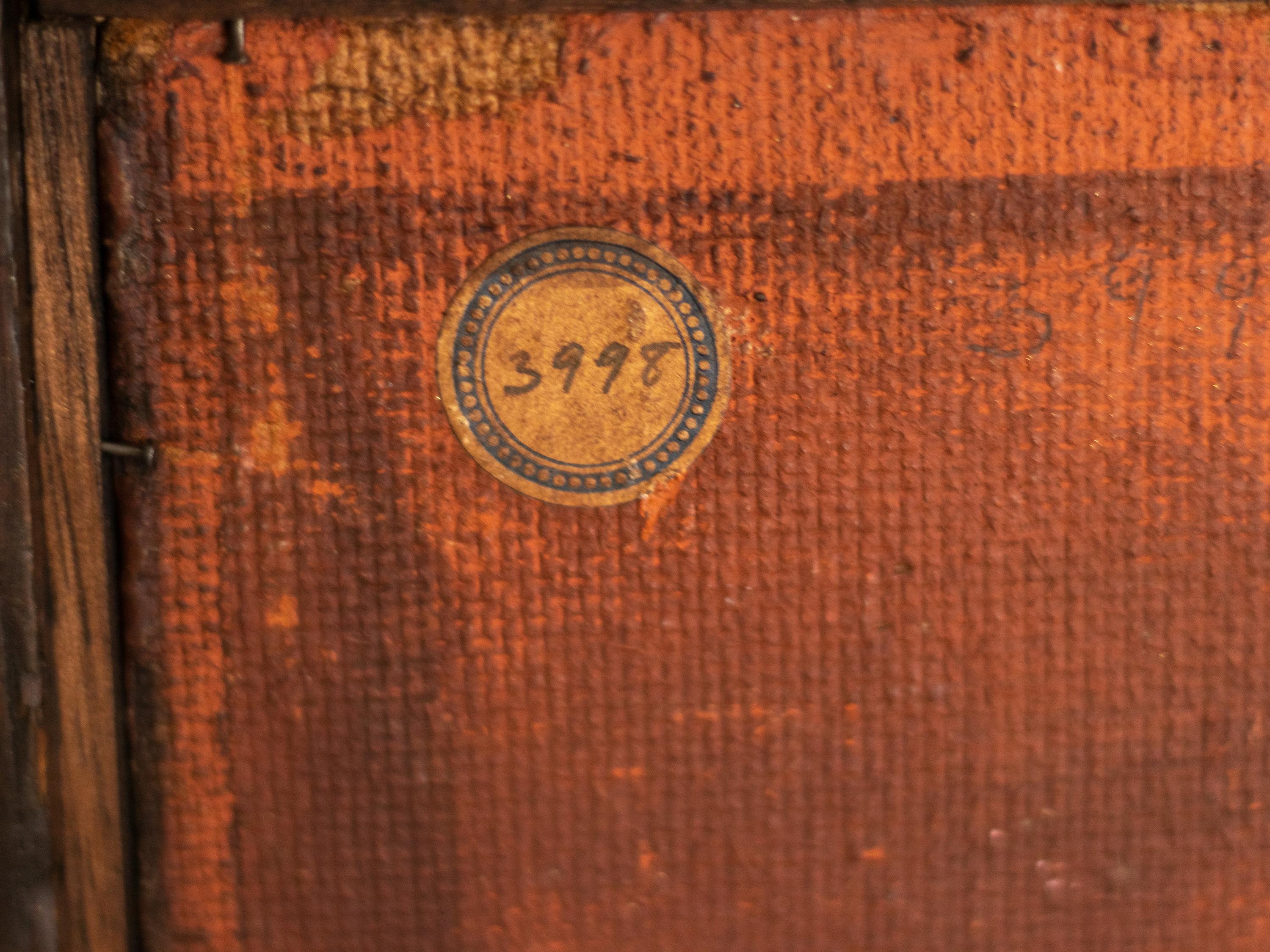 20ième siècle Peinture de paysage post-impressionniste, chemin de neige en hiver, 1870-1937, cadre doré en vente