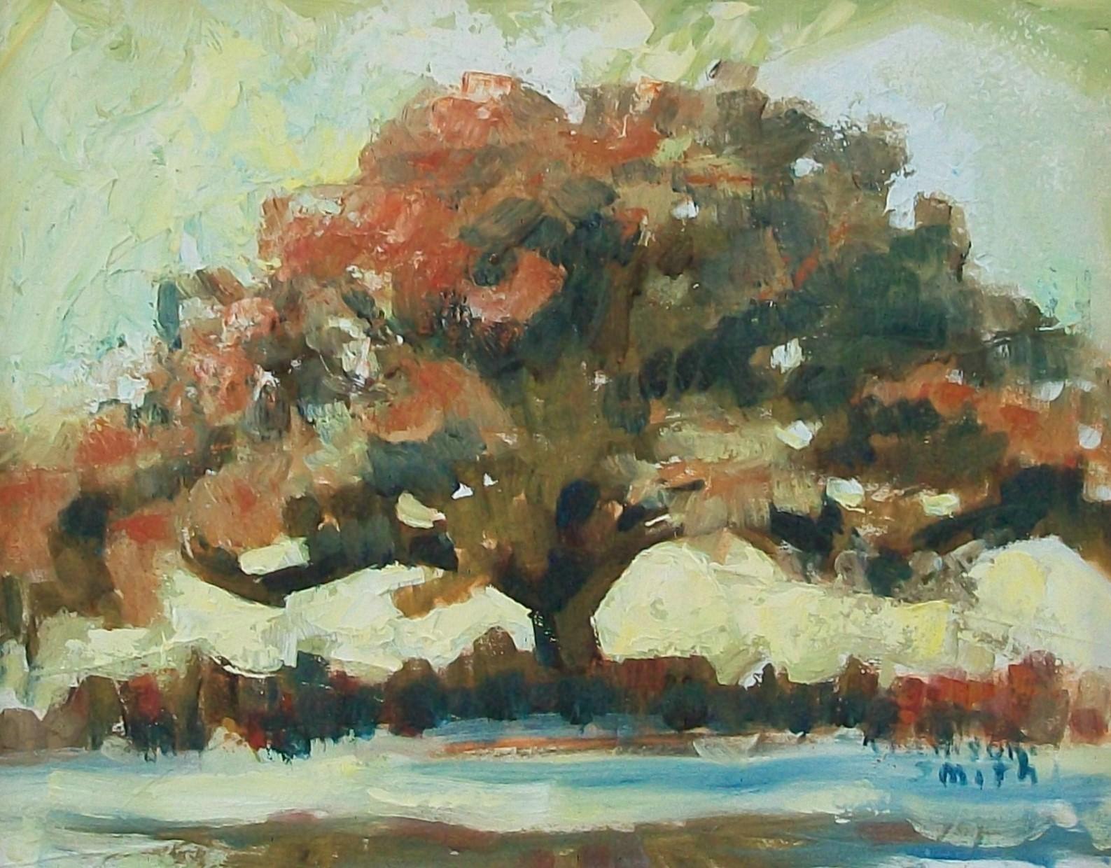 Modern Post Impressionist Acrylic Landscape Painting, Signed, Canada, 20th Century For Sale