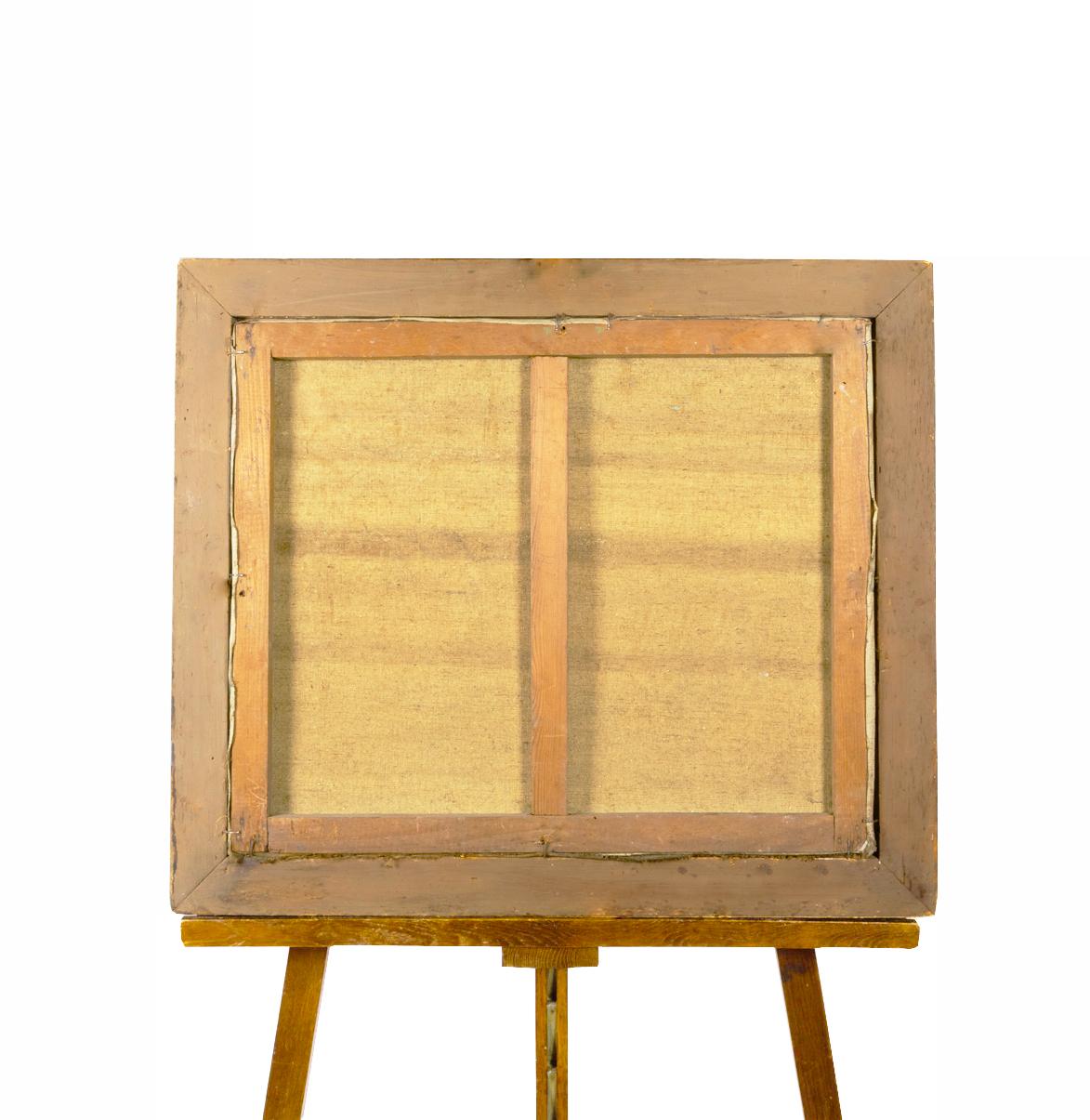 Postimpressionistisches französisches Öl, Lastkahn auf Kanal, 1900er Jahre im Angebot 1