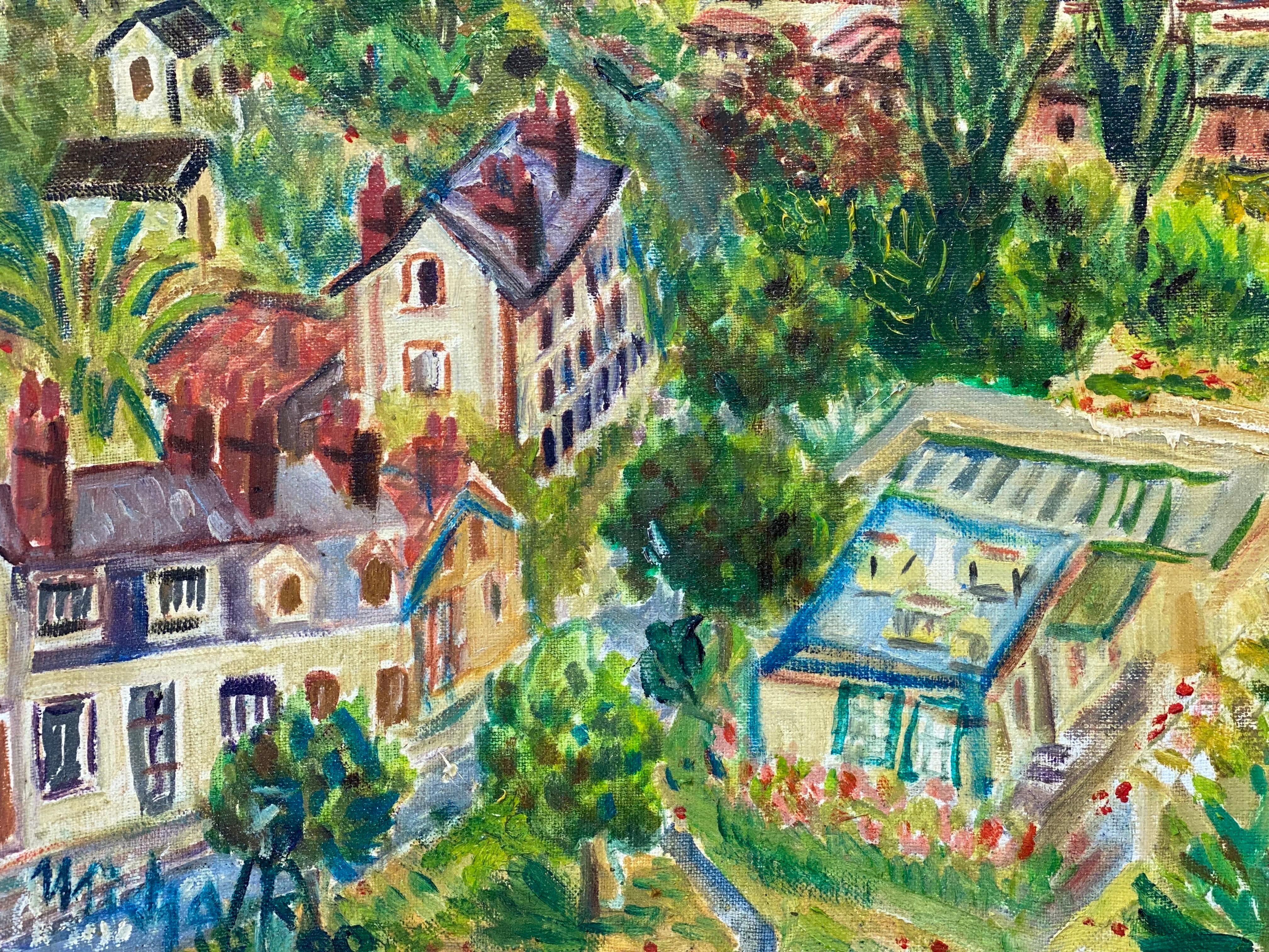 Grande dipinto a olio su tela francese post-impressionista del XX secolo Greene & Greene in vendita 1