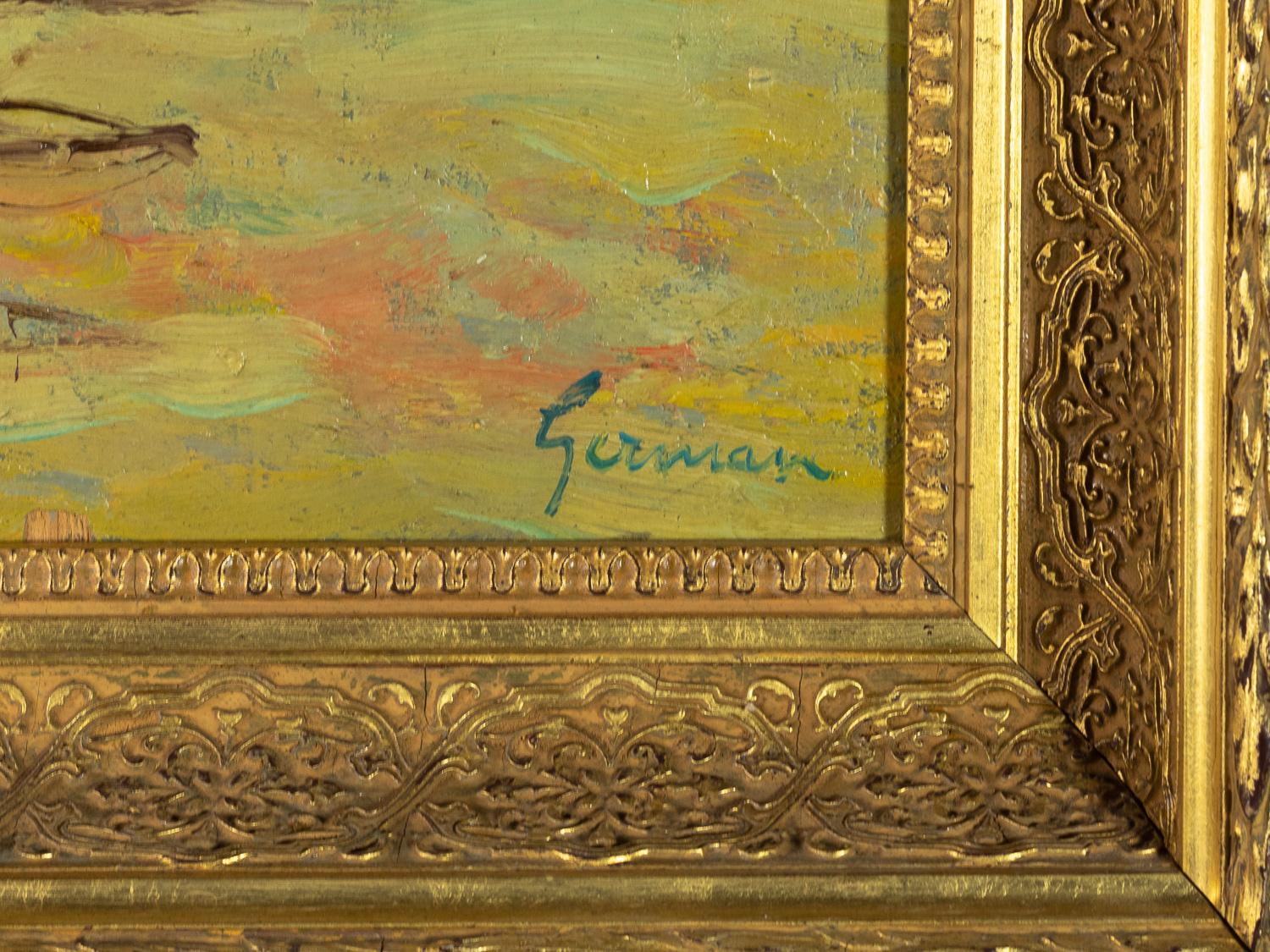 Pintura marítima postimpresionista de Louis German, 1930 Francés en venta