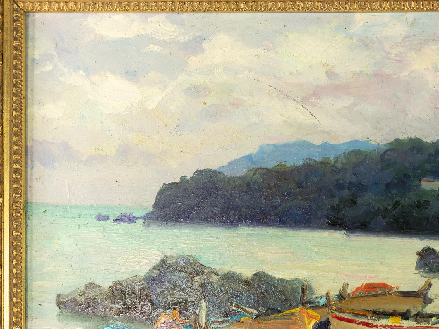 Postimpressionistische maritime Malerei von Louis German, 1930 im Zustand „Gut“ im Angebot in Lisbon, PT