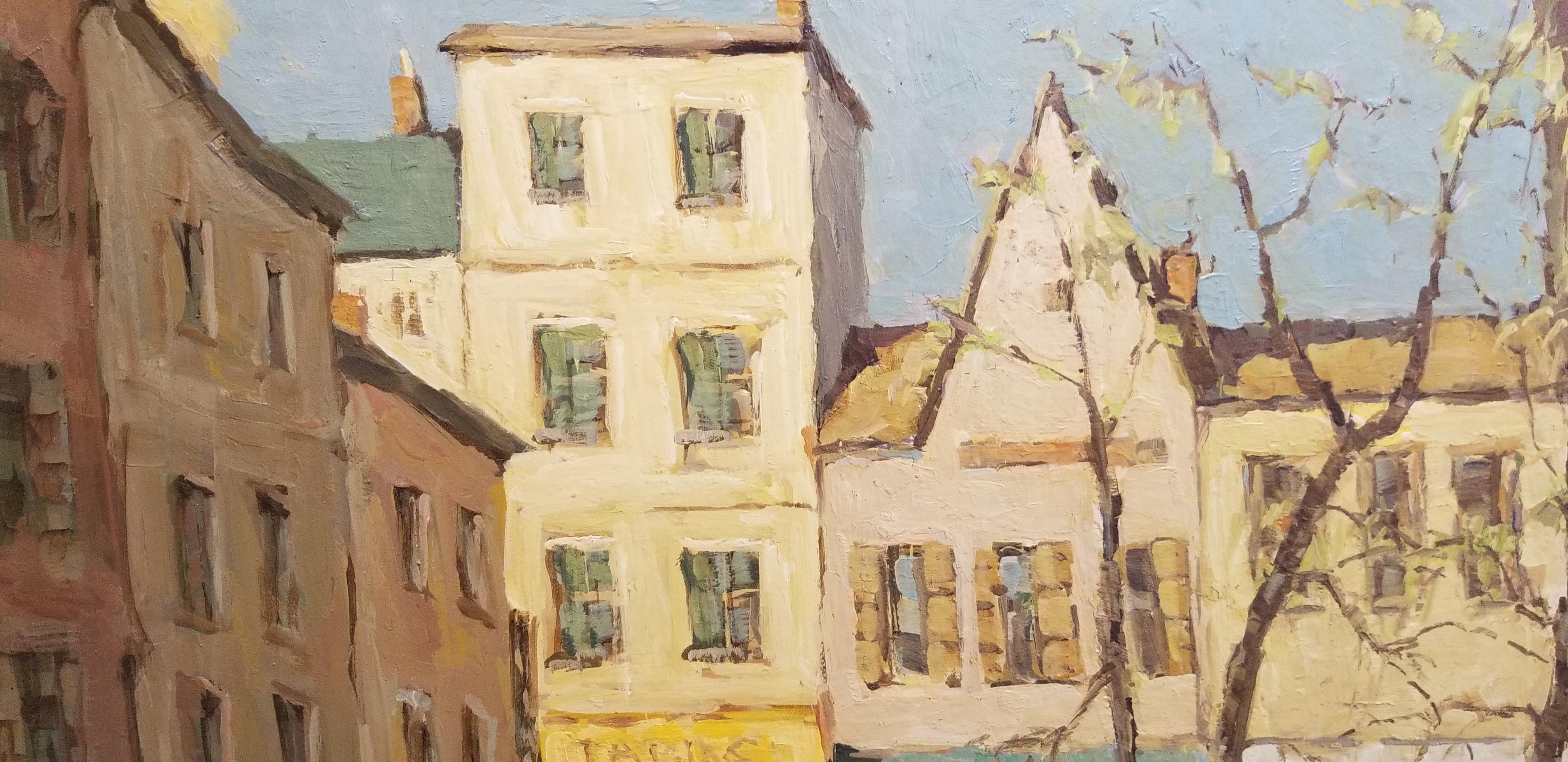 American Post-Impressionist Painting of Paris, France by Fred Korburg For Sale