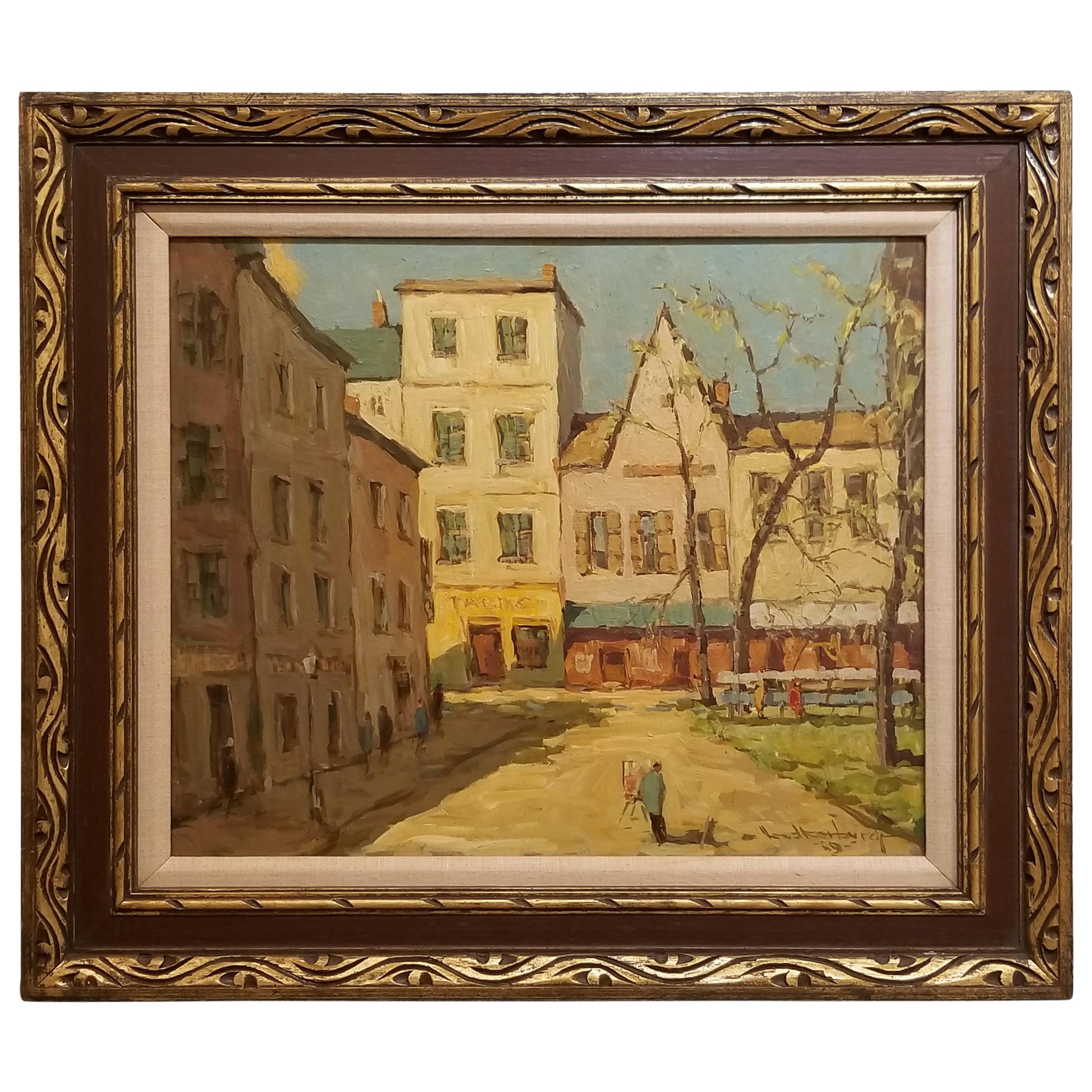 Post-Impressionist Painting of Paris, France by Fred Korburg For Sale