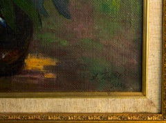 Post-Impressionist Painting, Still Life Autumn Flowers, 19th Century, Gilt Frame