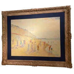 Post-Impressionist PaInting" Stroll Trough A Seaside' Resort" Oil on Canvas