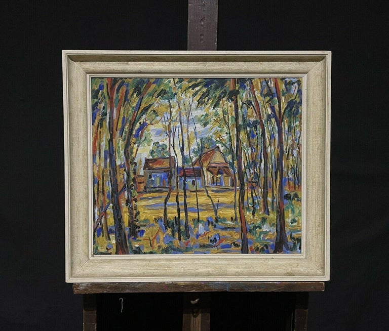 Mid 20th Century French Fauvist South of France Landscape View, Signed Oil  - Painting by Post-Impressionist