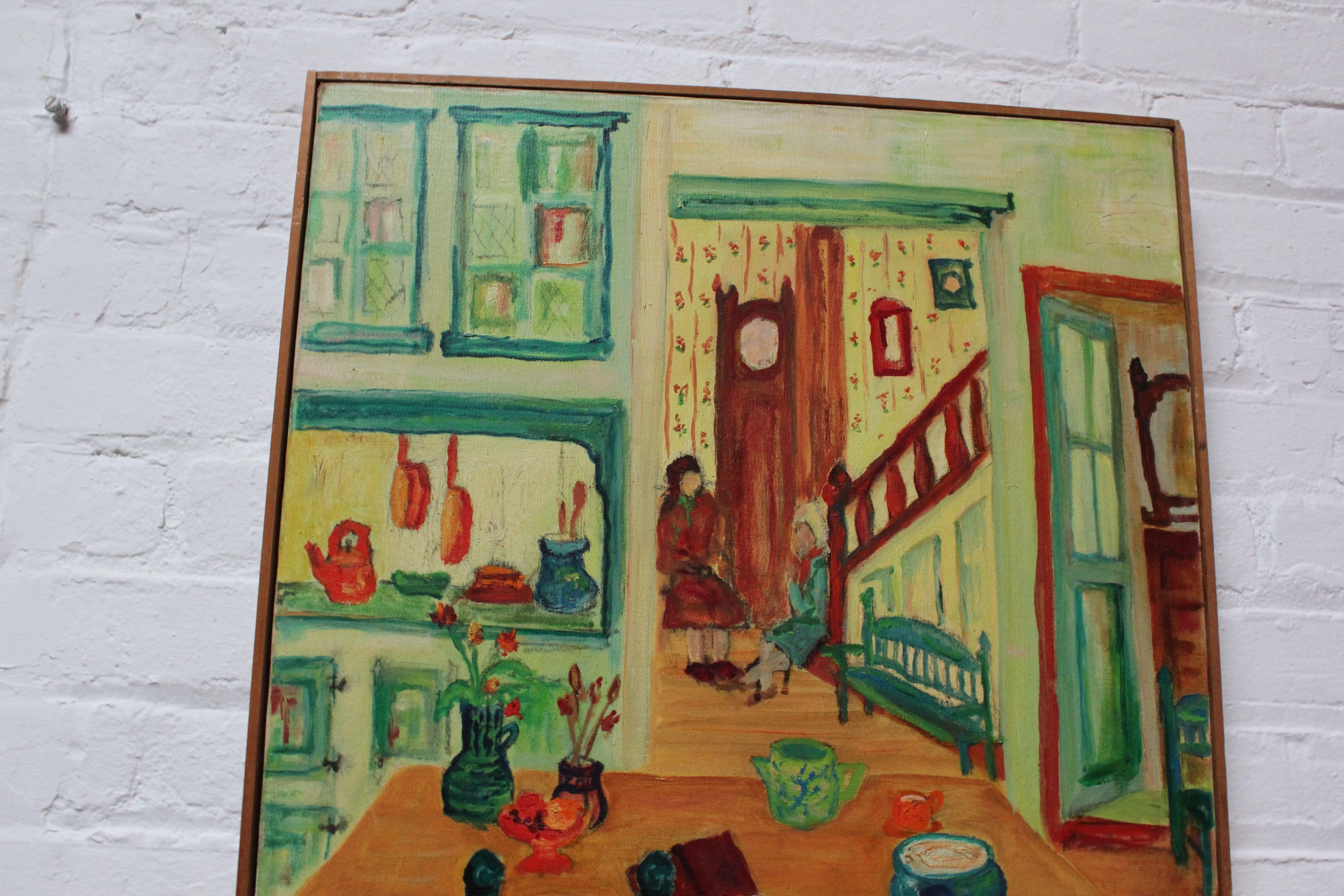 Post-Impressionist Sag Harbor Interior Study Watercolor by Barbara Hadden In Good Condition For Sale In Brooklyn, NY