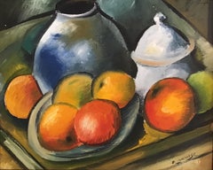 Post-impressionist still life dating from the 1950s - 1960s (Paul Cézane spirit)
