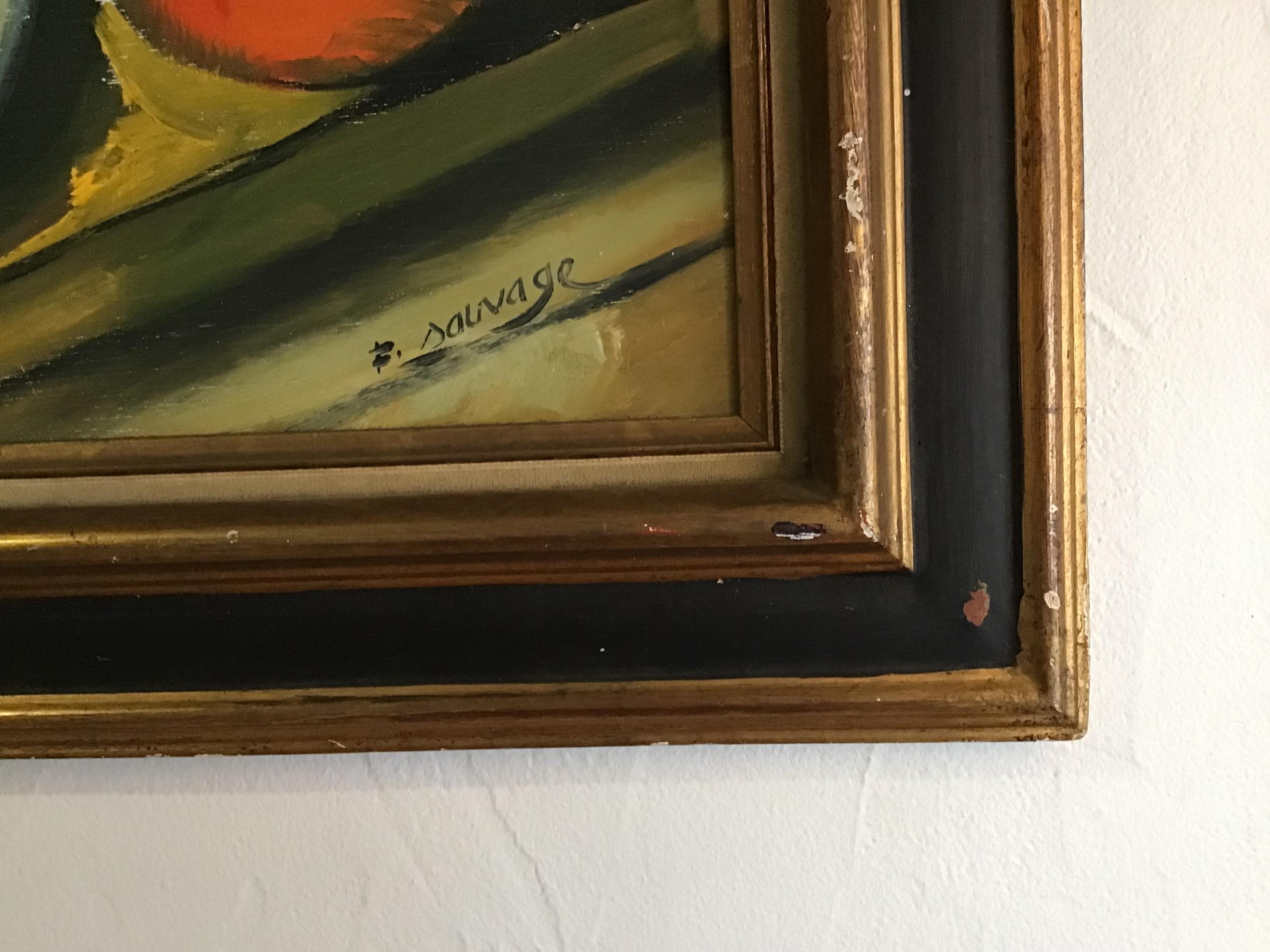 Postimpressionistisches Stilleben aus den 1950er- und 1960er-Jahren (Geist Paul Cézane) (20. Jahrhundert) im Angebot