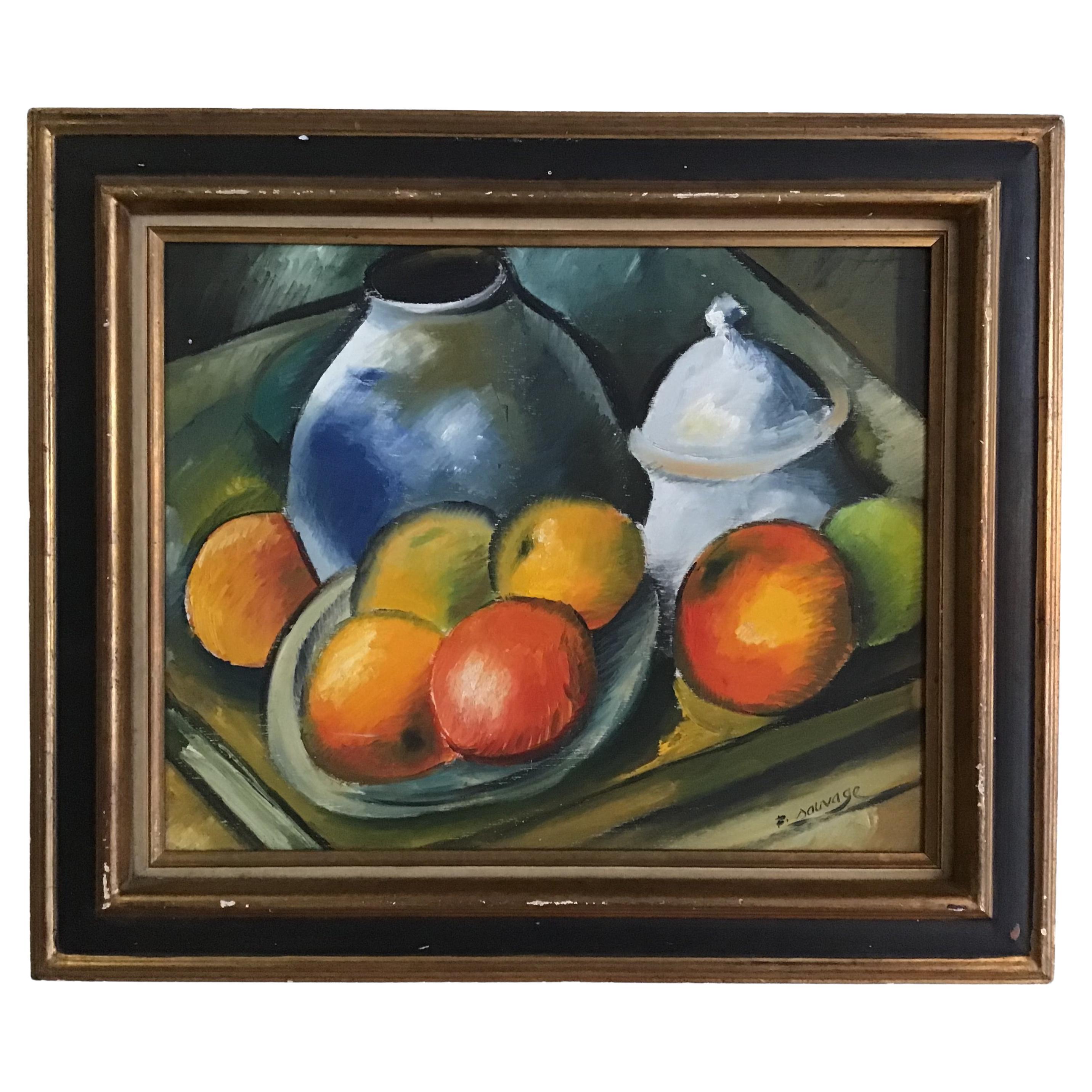 Postimpressionistisches Stilleben aus den 1950er- und 1960er-Jahren (Geist Paul Cézane)