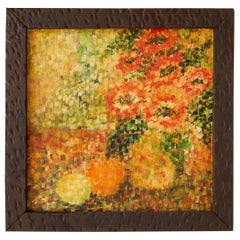 Vintage Post Impressionist Still Life of Flowers and Fruit