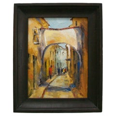 Vintage Post Impressionist Style Acrylic Painting on Panel - Framed - Late 20th Century