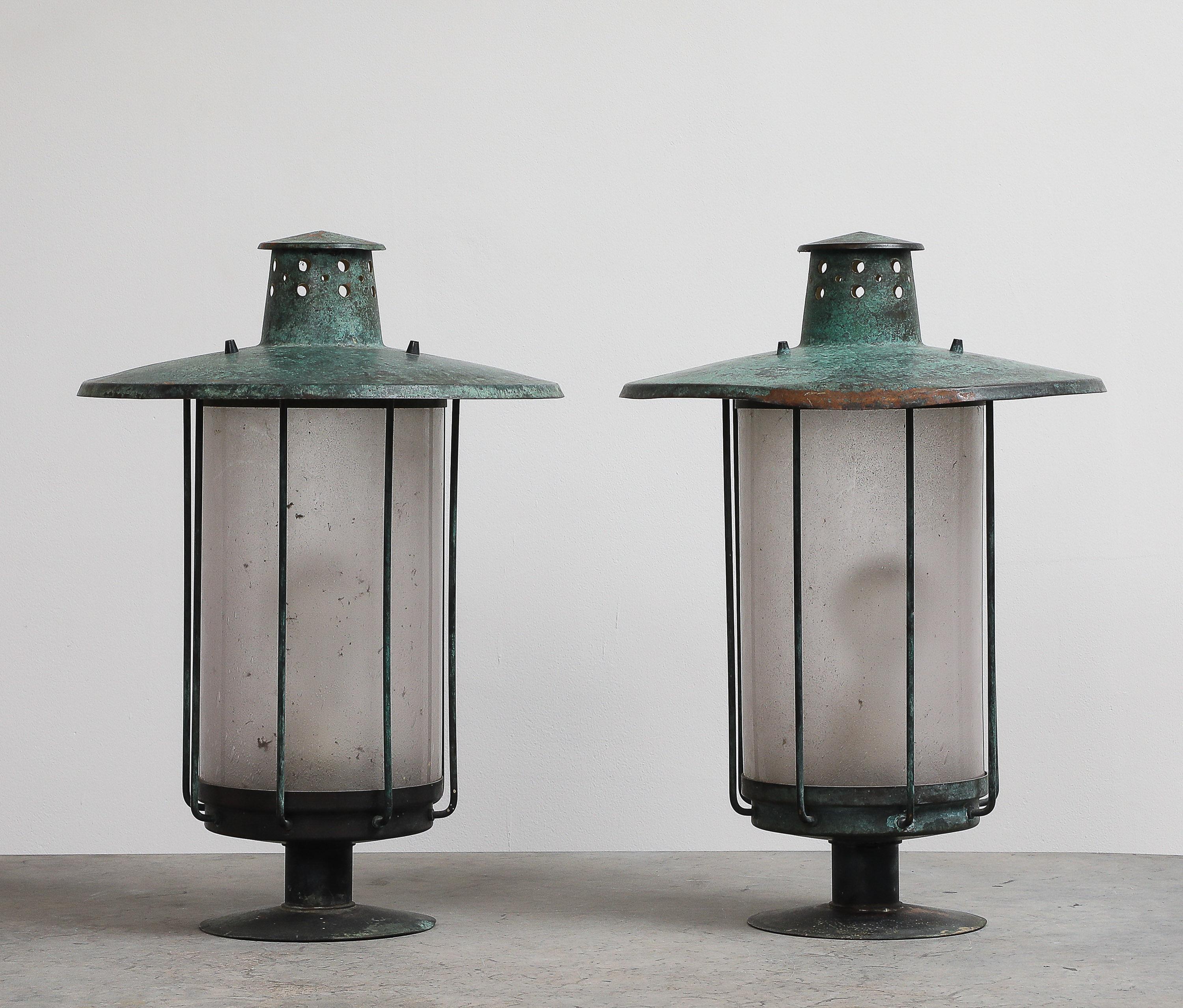 A pair of Swedish post lanterns, origin: Sweden, circa 1920 -1930.


