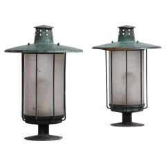 Post Lanterns, a Pair, Origin, Sweden, Circa 1920-1930