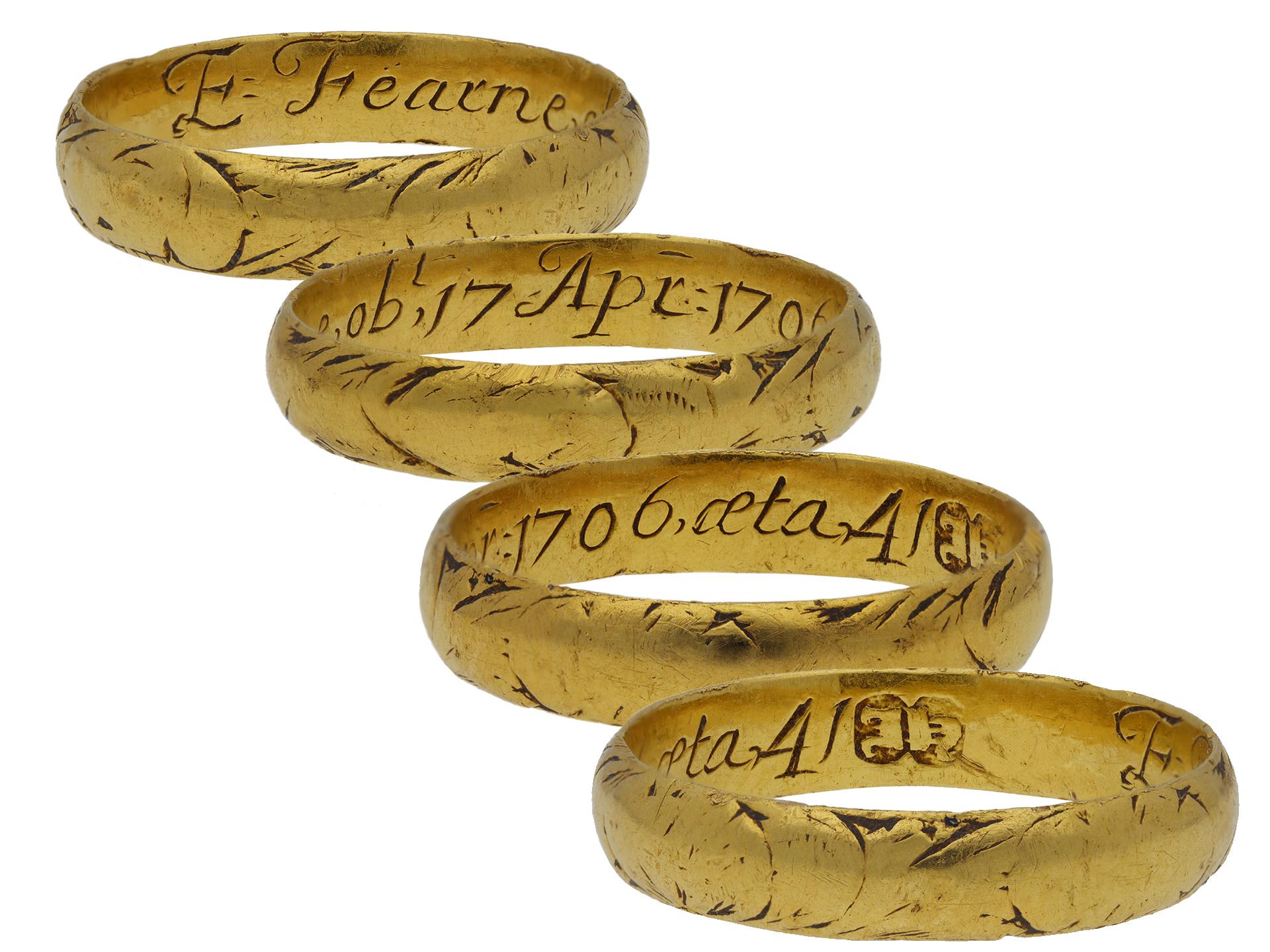 Post-Medieval enamel mourning ring, circa 1706. In Good Condition For Sale In London, GB